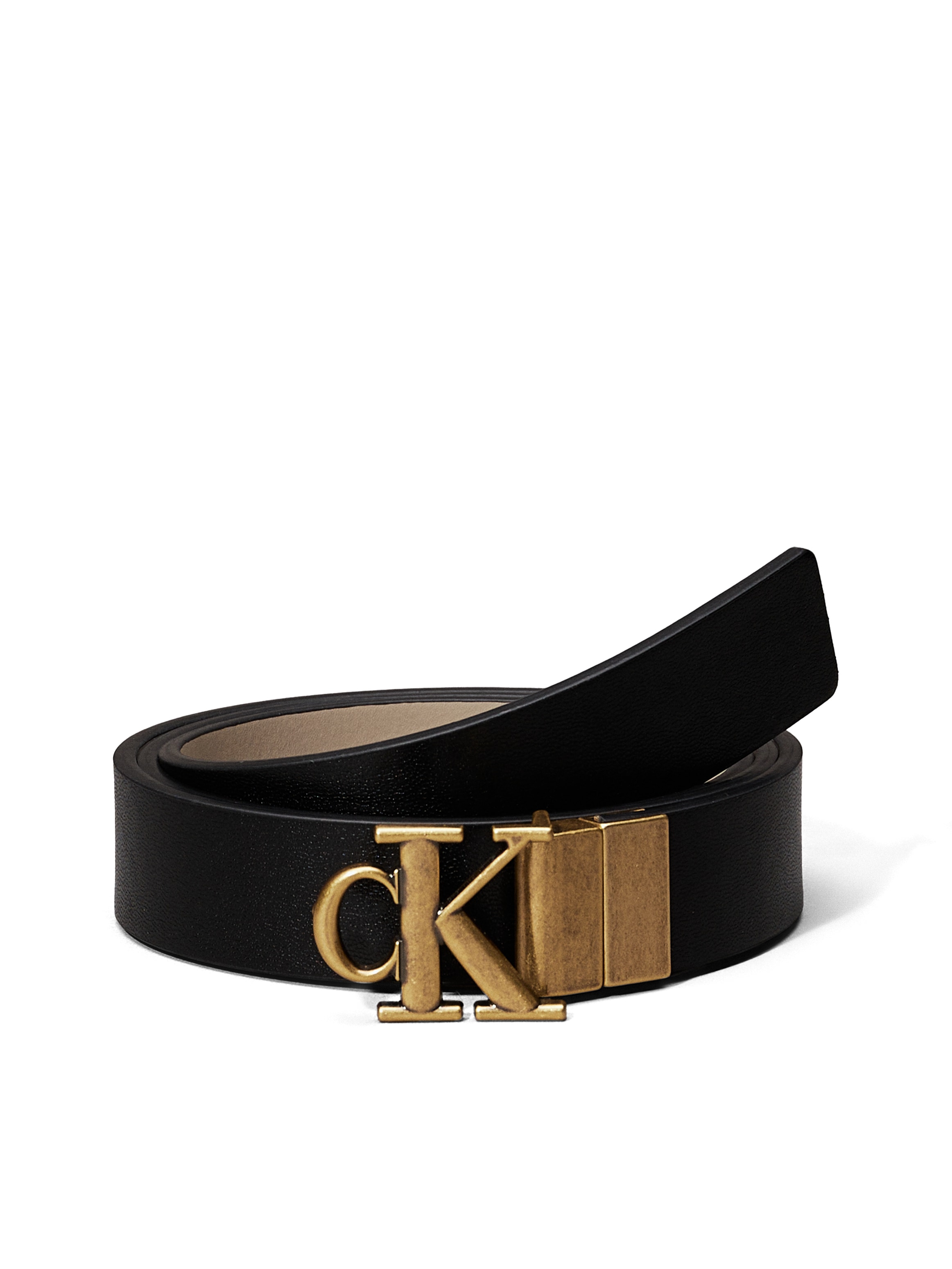 Calvin Klein Jeans Ledergürtel »MONOGRAM PLACQUE BUCKLE 25MM REV«, mit glatter Oberfläche