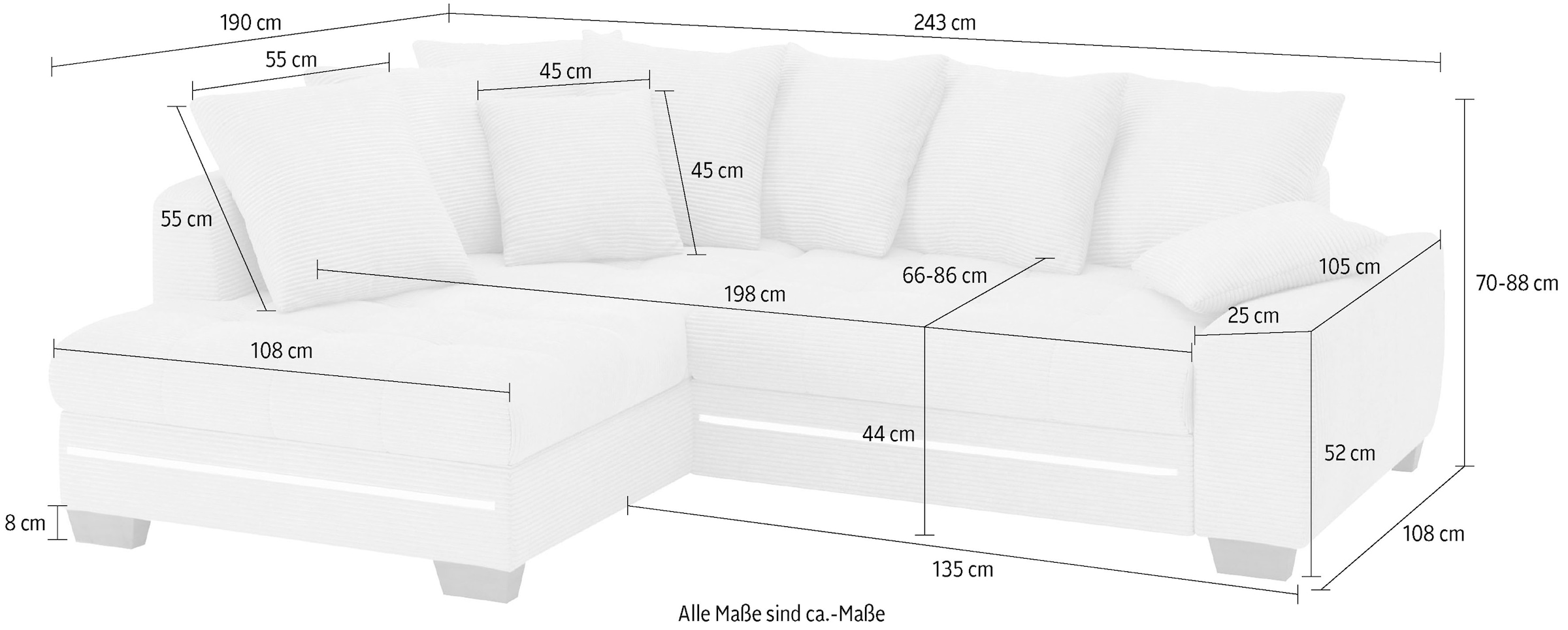 Mr. Couch Ecksofa »Nikita II, L-Form«, mit Kaltschaum, RGB-LED Beleuchtung, wahlweise mit Bett, Bettkasten