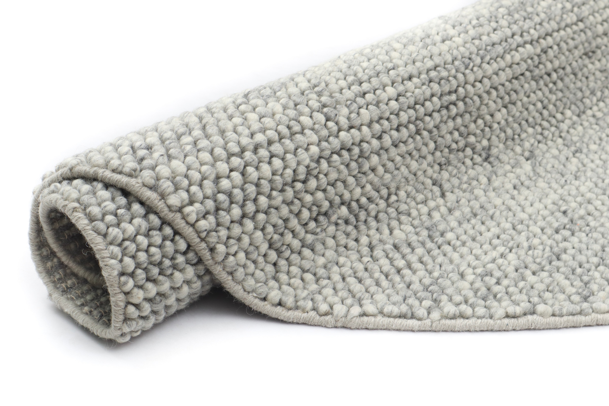 my home Wollteppich »Wolly« rund 14 mm Höhe Wolle, handgewebt, Handweb Teppiche, Wohnzimmer, Schlafzimmer