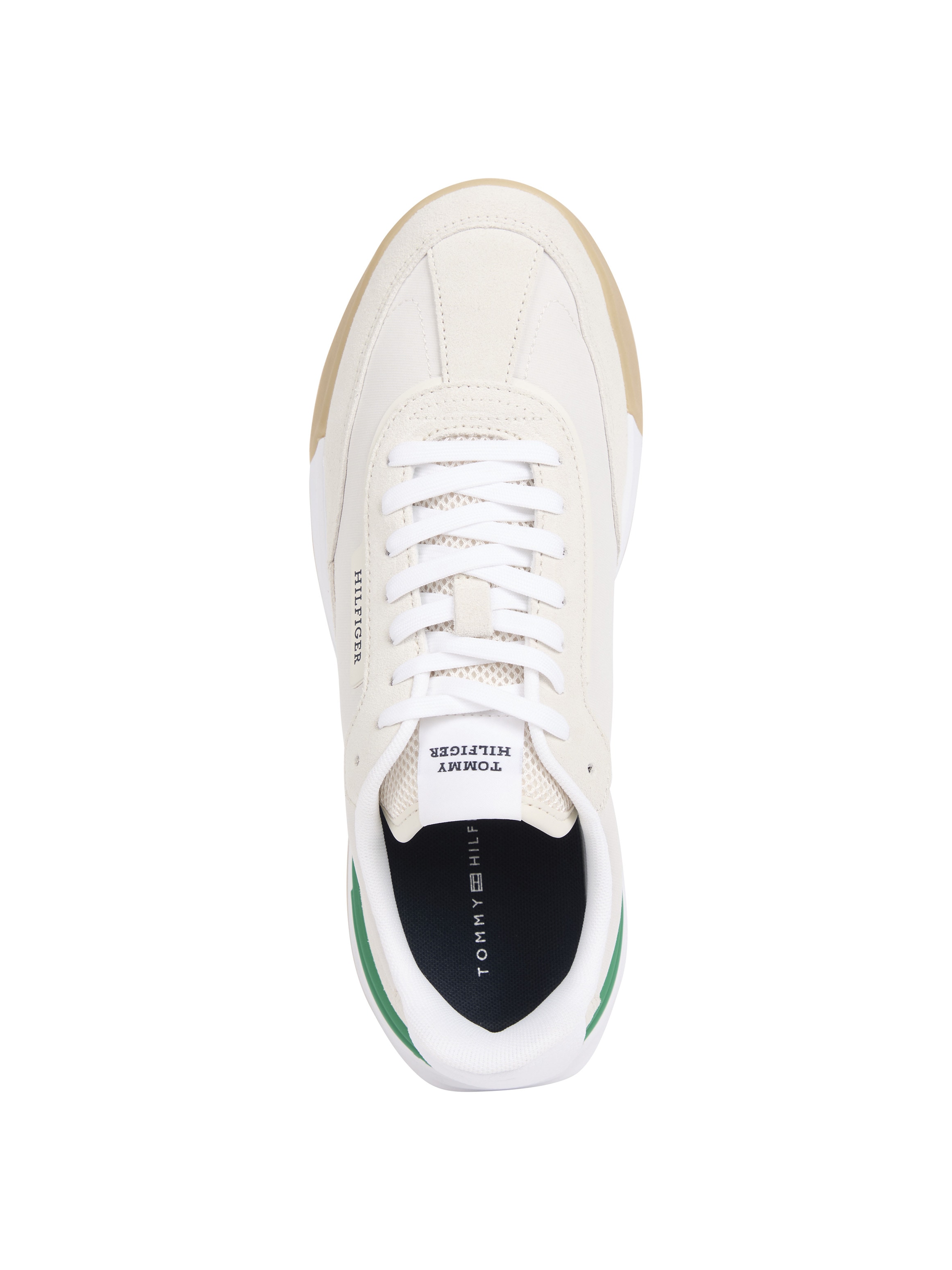 Tommy Hilfiger Sneaker »RETRO RUNNER SEASONAL«, Freizeitschuh, Halbschuh, Schnürschuh, Kontrastbesatz an der Ferse