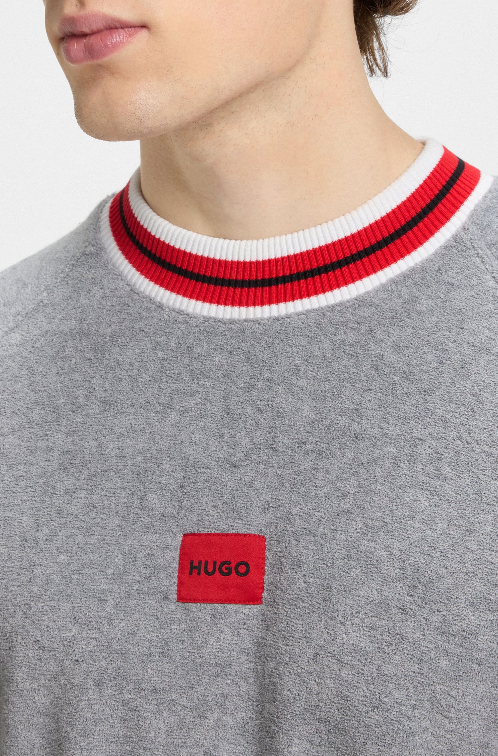 HUGO Underwear Sweatshirt »JAXON«, kontrastfarbene Details, relaxed fit, kurze Ärmel