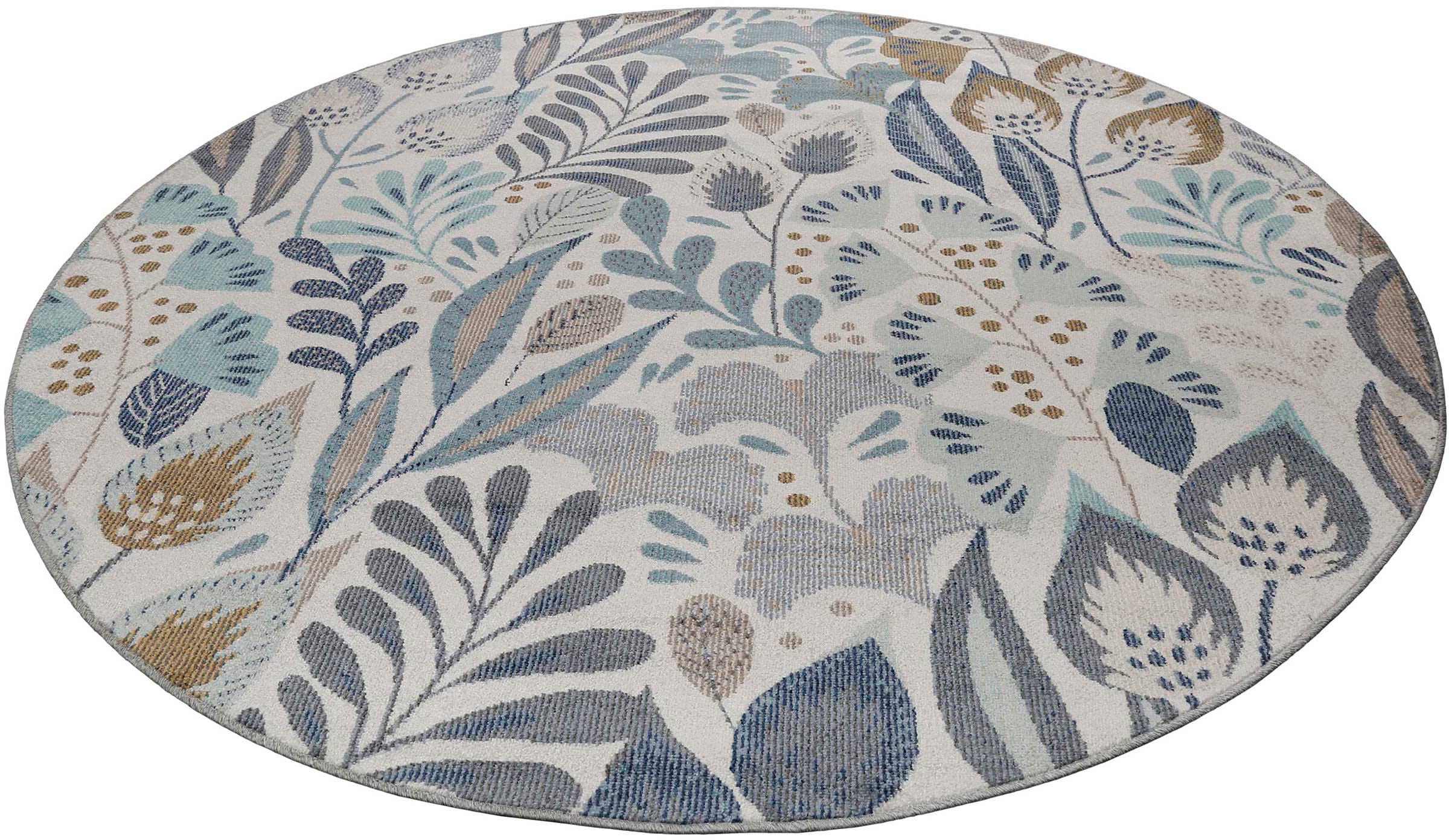 Esprit Outdoorteppich »Lilly, ESP-21082«, rund, 4 mm Höhe, wetterfest mit blumigem Muster ideal für Balkon, Terrasse, Küche, Flur