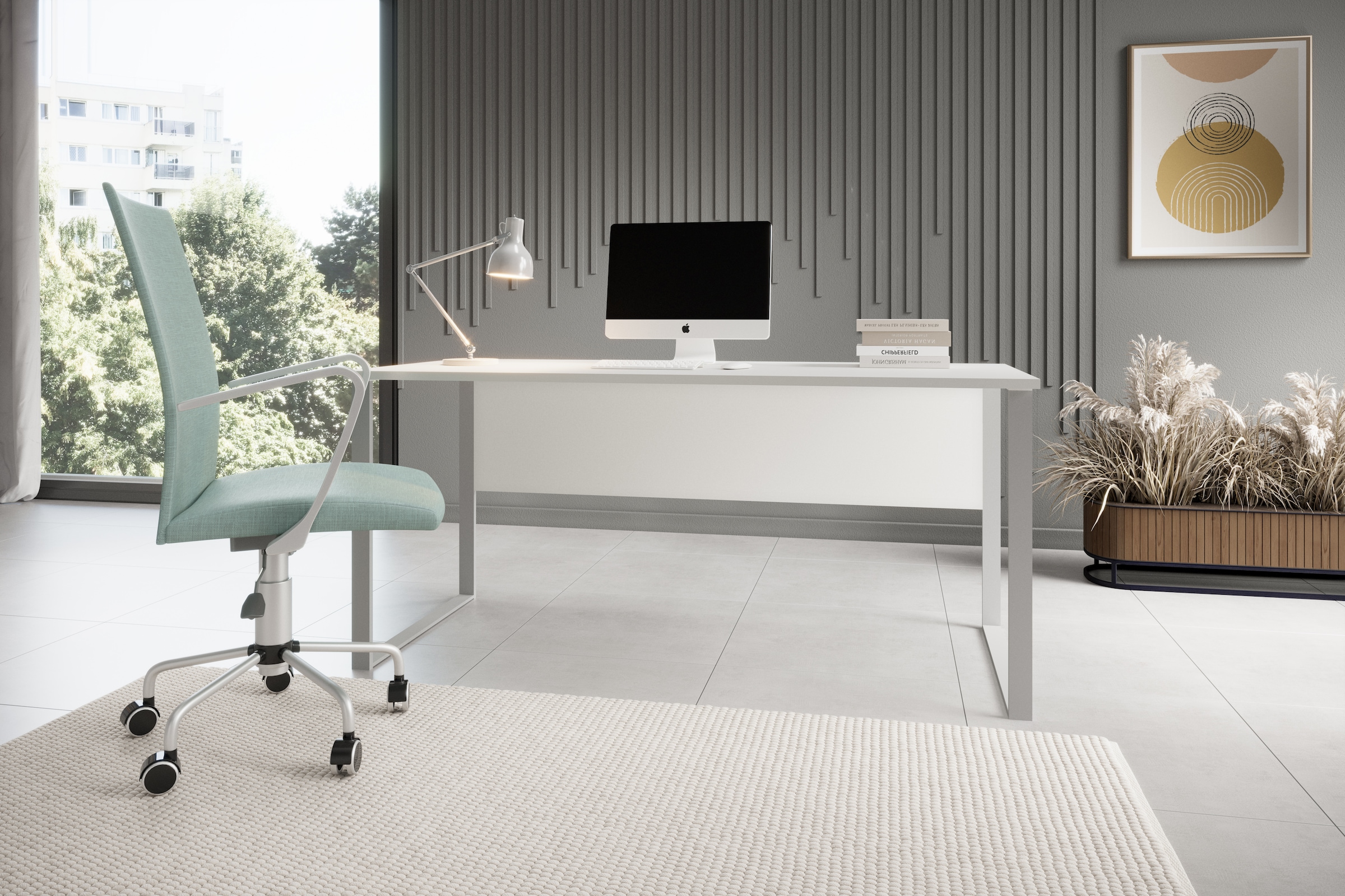 BEGA OFFICE Schreibtisch »Amanda«, (1 St.), Kabeldurchlass, Metallkufen, Breite 170 cm