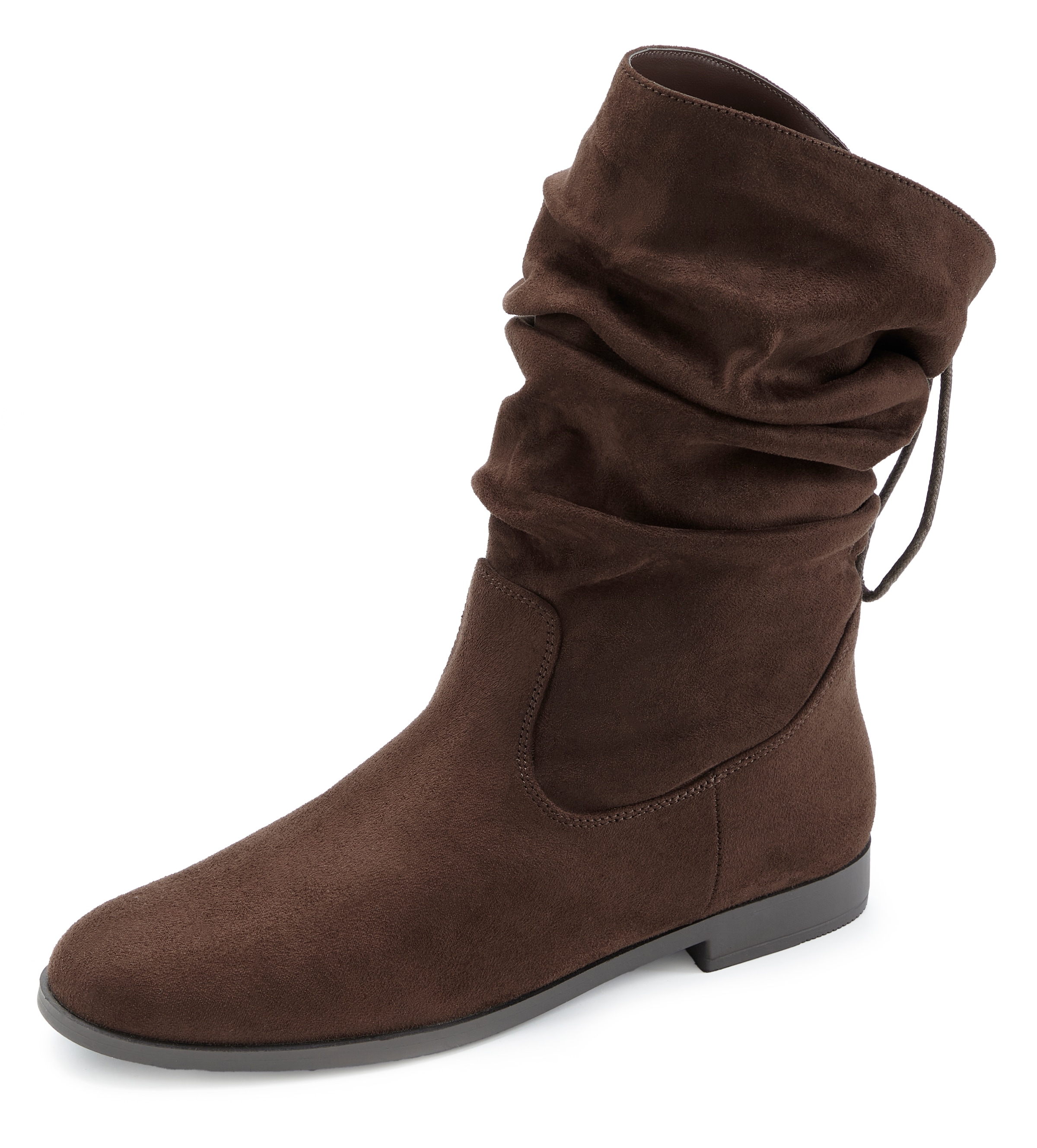 LASCANA Stiefel »Stiefelette, Slouchy Boots,«  NEU mit Gummi-Kordelzug, in zwei verschiedenen Längen tragbar VEGAN