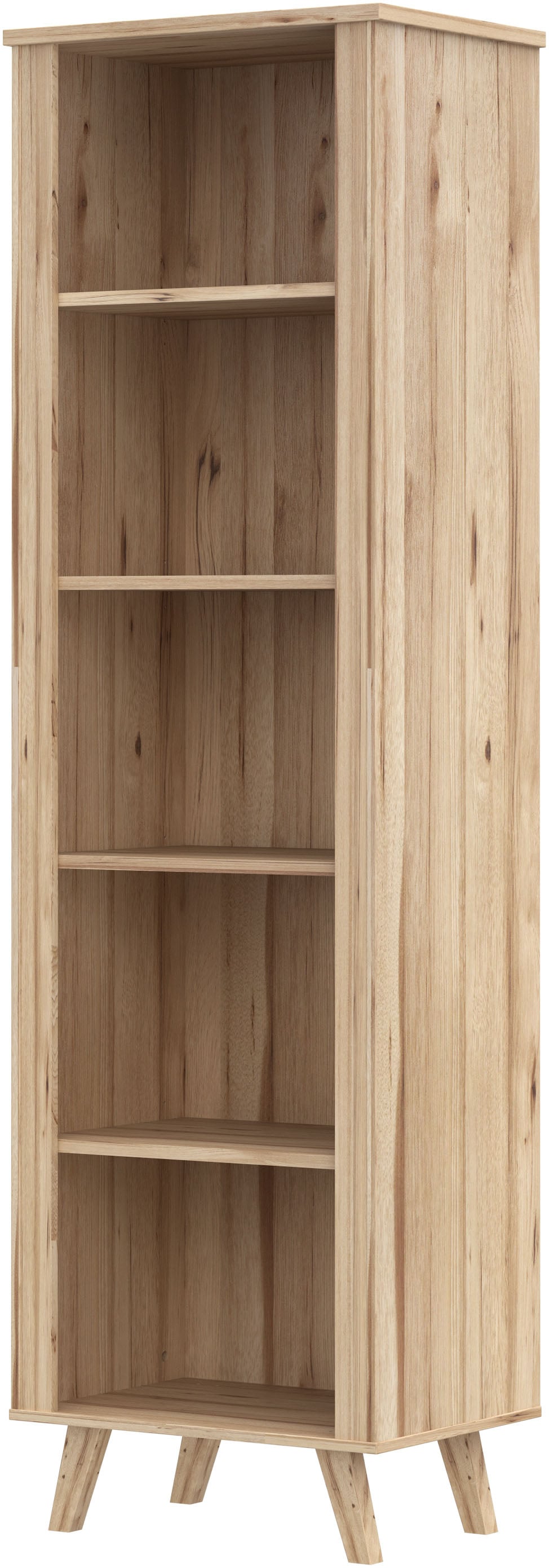 FORTE Wandregal »Vankka Regal«, (B/H/T 59,7/201,5/41,7 cm), Regal, Holzfüße, 5 offene Fächer, Einlegeböden variabel einsetzbar
