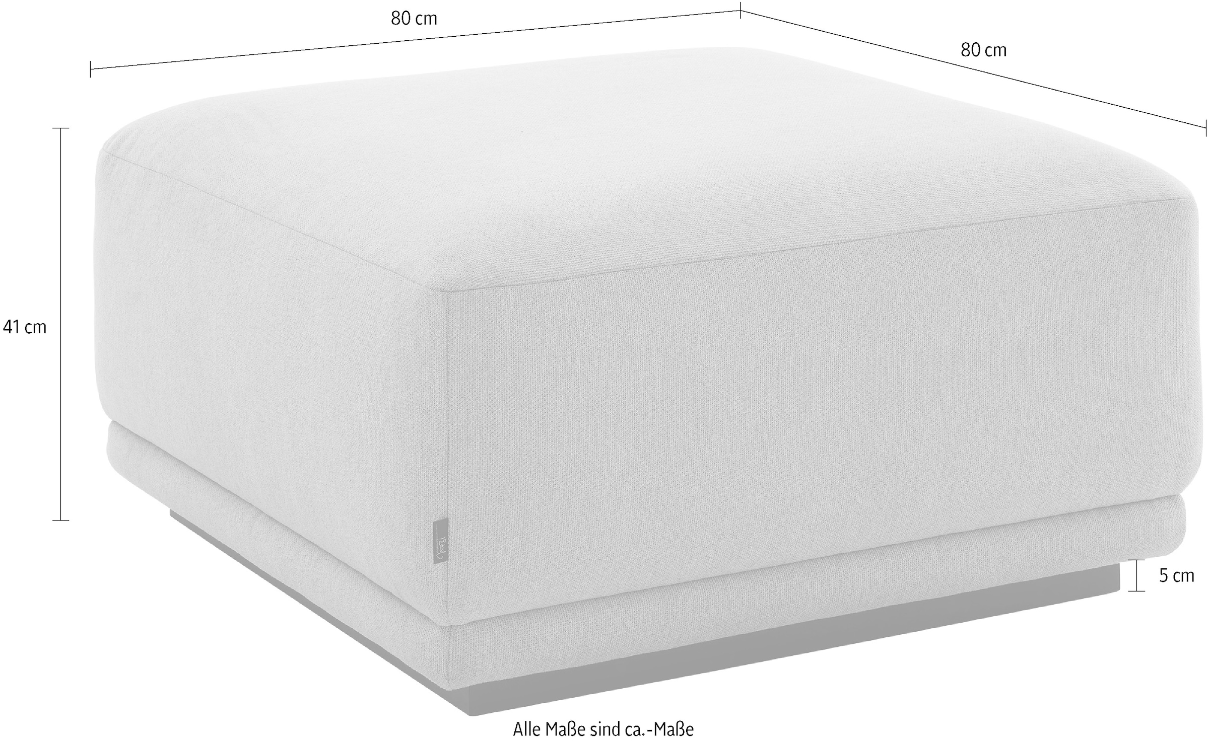 Musterring Hocker »JustB! PM200 B/T 80/80cm« 1 Stk. tlg. mit Wellenunterfederung & HR-Kaltschaum, Holzrahmen in Schwarz
