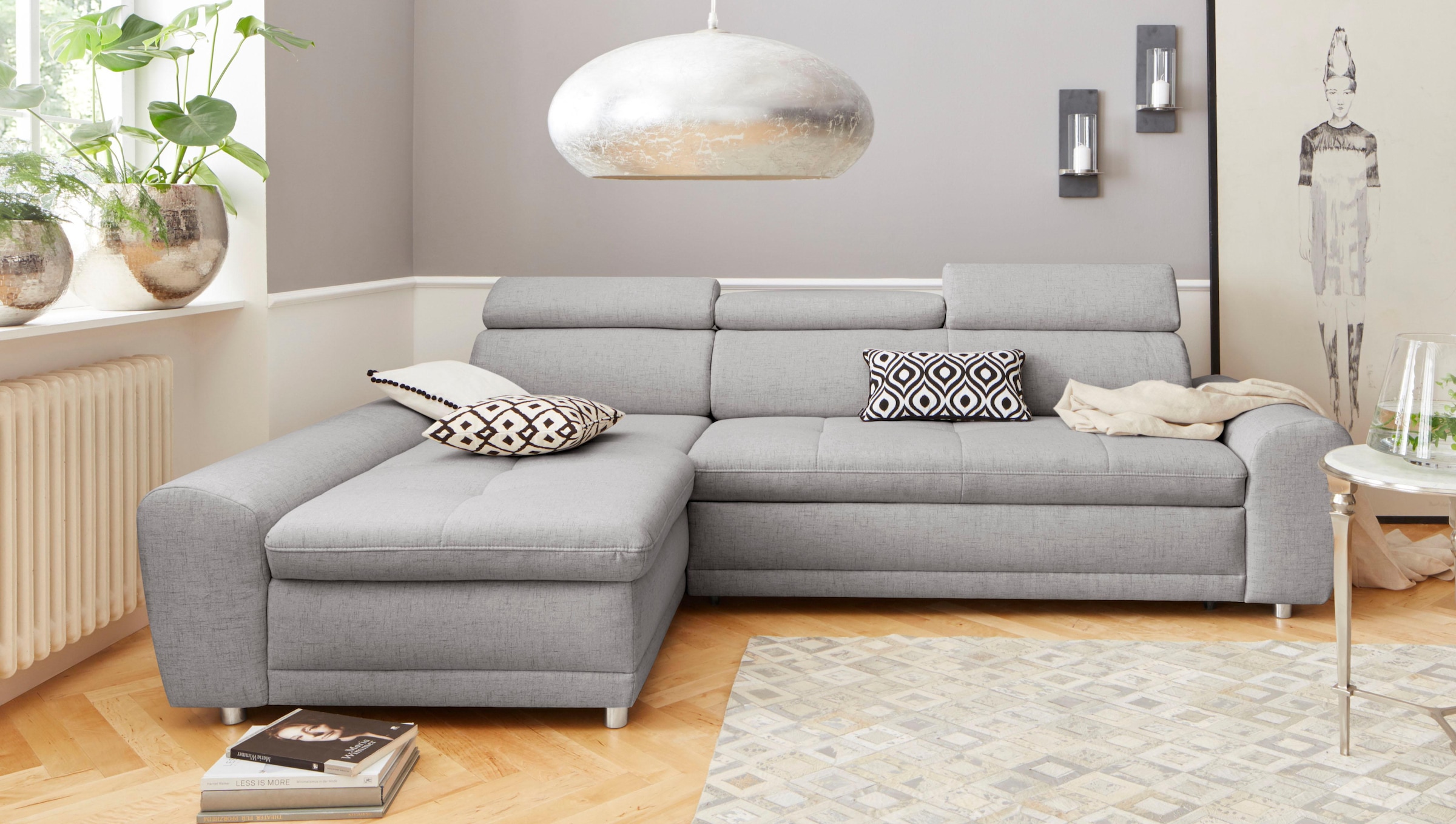 sit&more Ecksofa »Riva L-Form« inklusive Kopteilverstellung, wahlweise mit Schlaffunktion