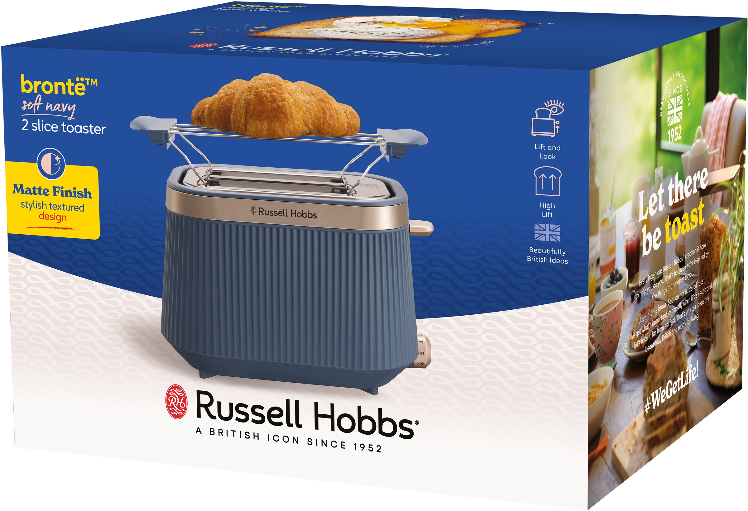 RUSSELL HOBBS Toaster »Brontë 26762-56, Soft Navy« 980 W 2 extra breite Toastschlitze