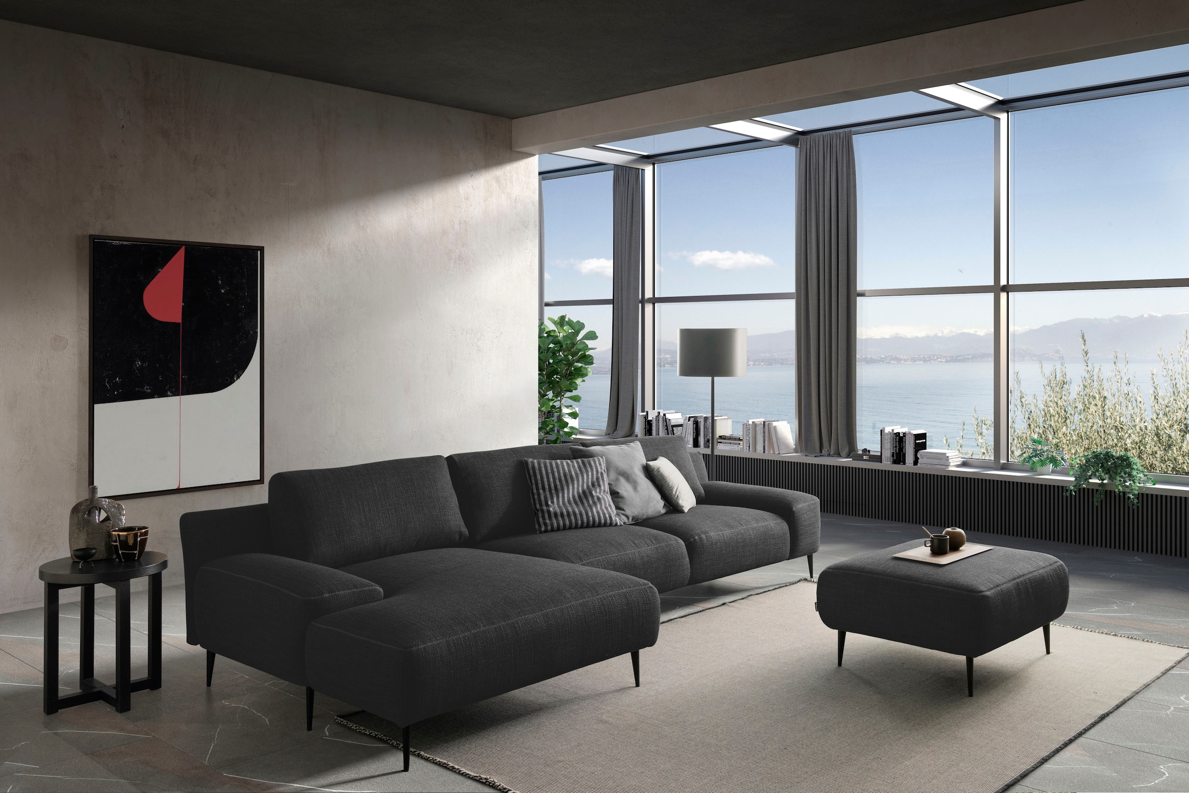designwerk Hocker »Forma, zeitloser Desighocker mit aktuellem Fuß«, in hochwertiger Verarbeitung & tollem Sitzkomfort