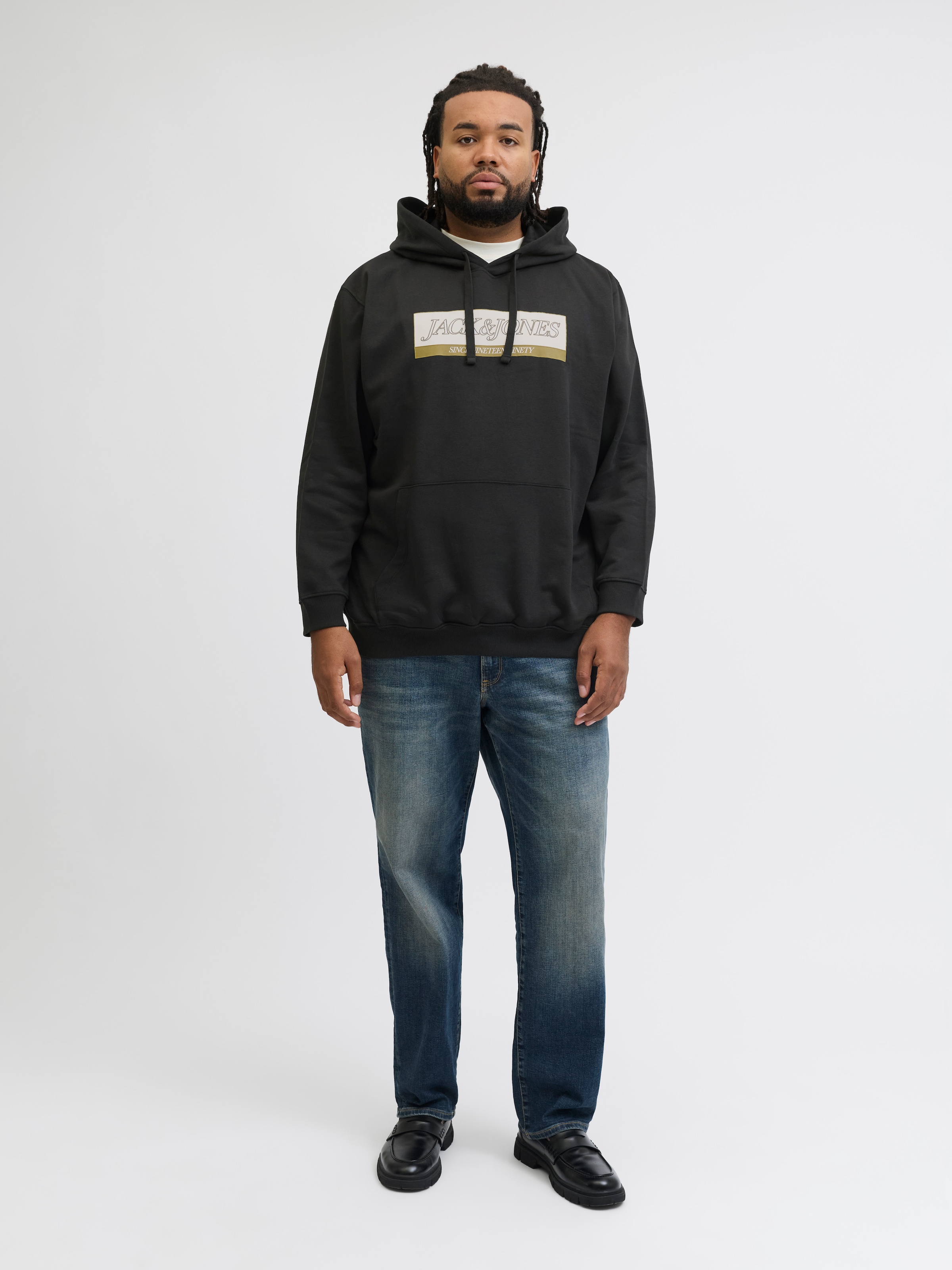 Jack & Jones PlusSize Kapuzensweatshirt »JORINWOOD BLOCK BRANDING SWEAT HOO PLS«
