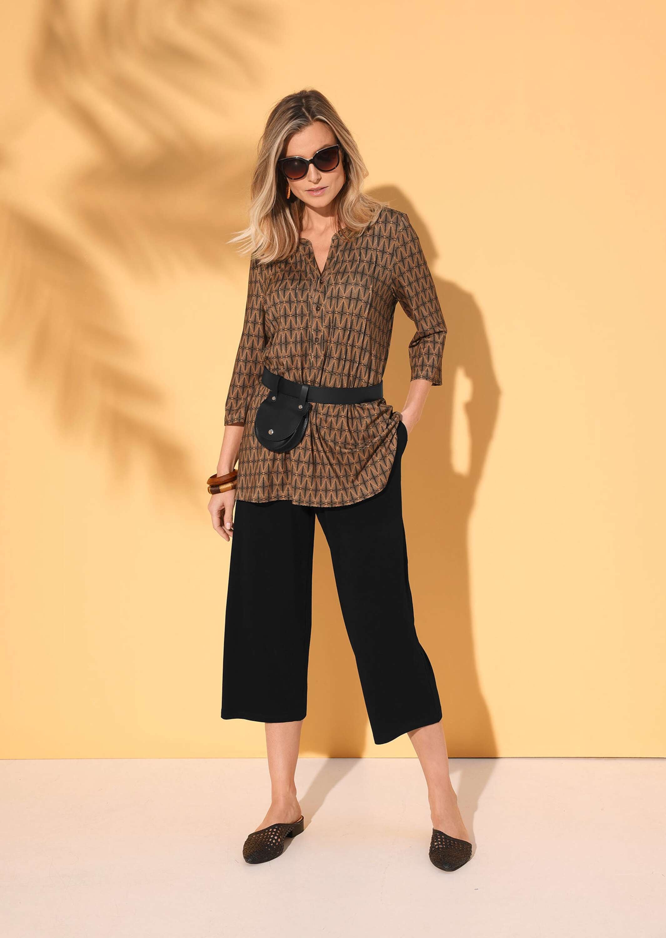 GOLDNER Print-Shirt »Kurzgröße Figurschmeichelndes Drucktunika-Shirt« Ohne