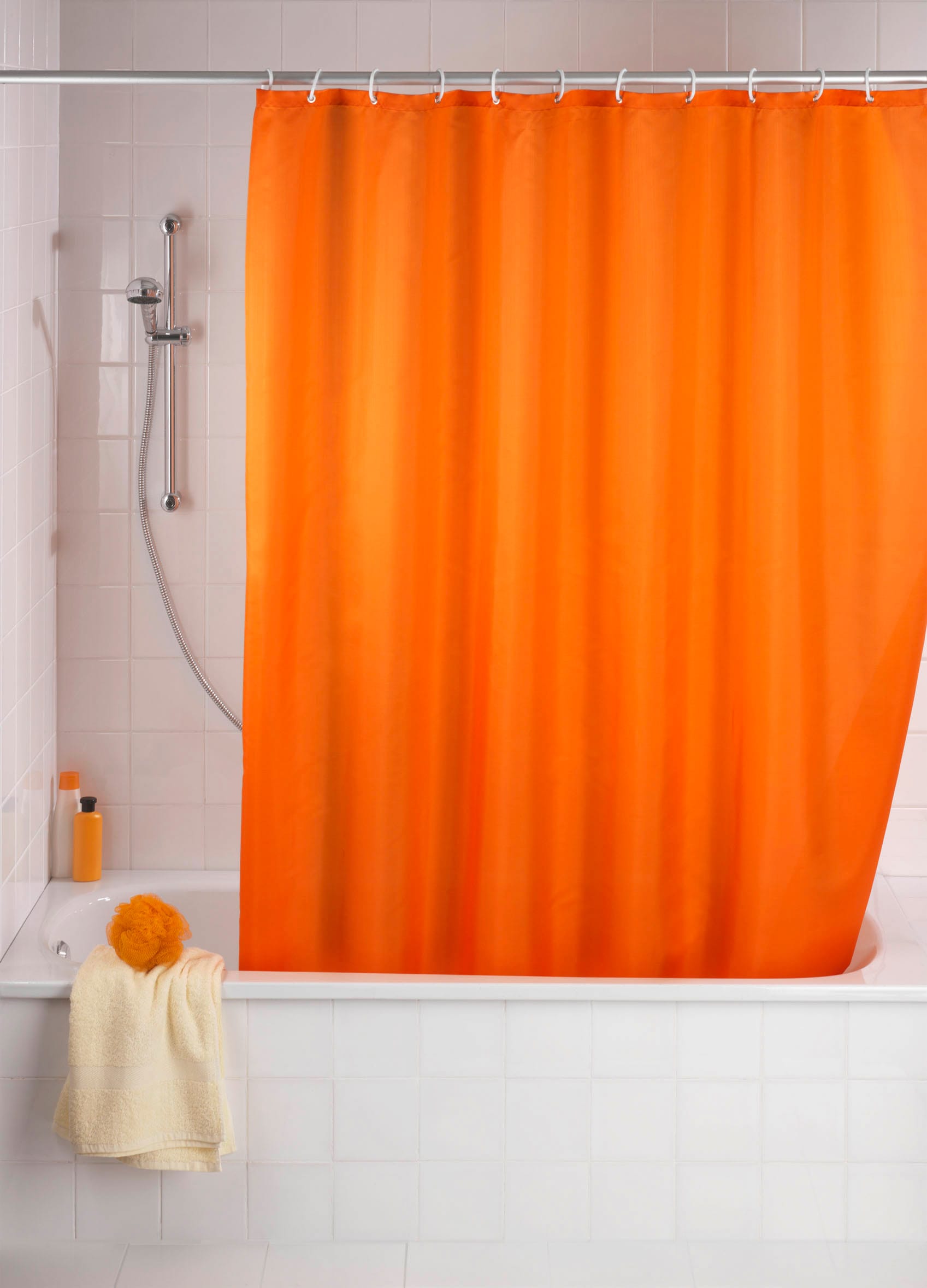 WENKO Duschvorhang »Uni Orange«, Höhe 200 cm, waschbar
