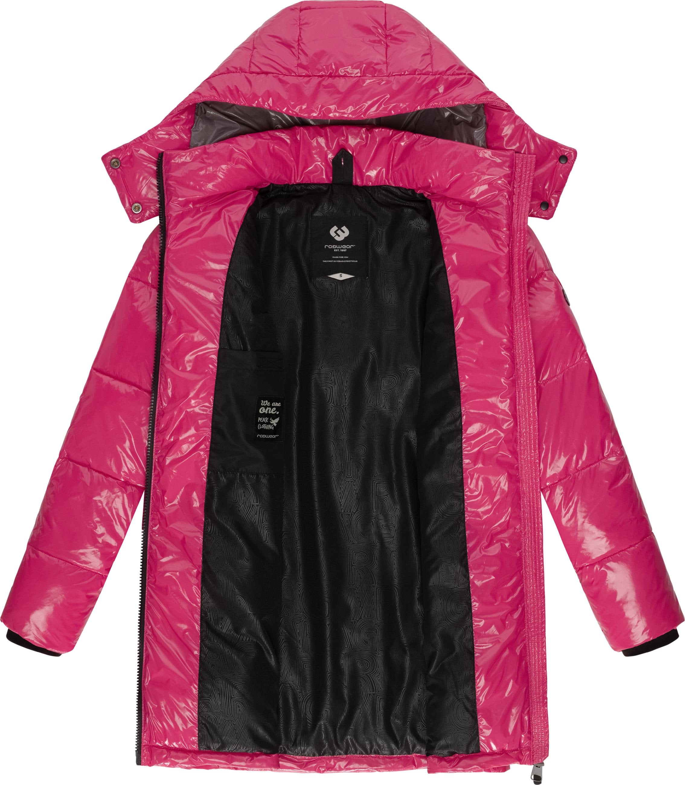 Ragwear Wintermantel »Wintermantel Roobie Long«, super stylischer, gänzender Damen Steppmantel