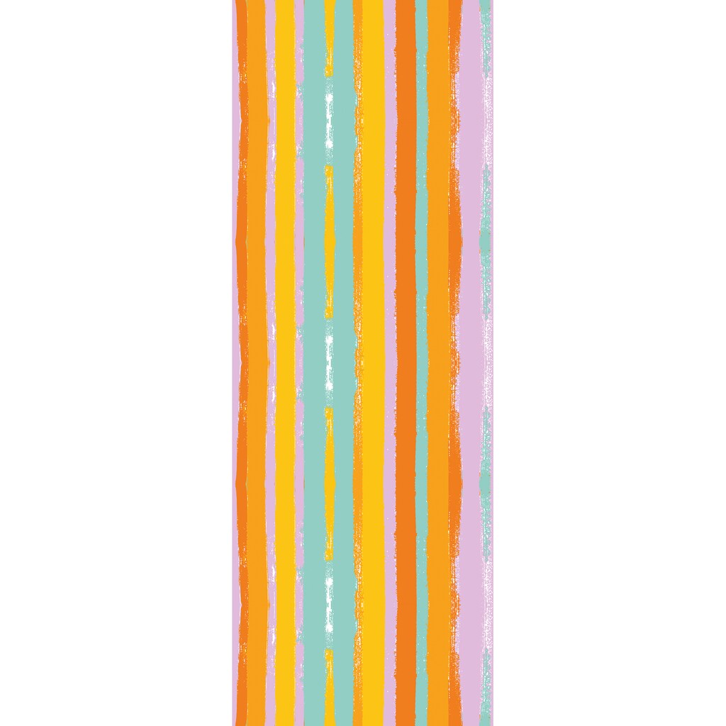 queence Vinyltapete »Streifen-Bunt«, Streifen, 90 x 250 cm, selbstklebend