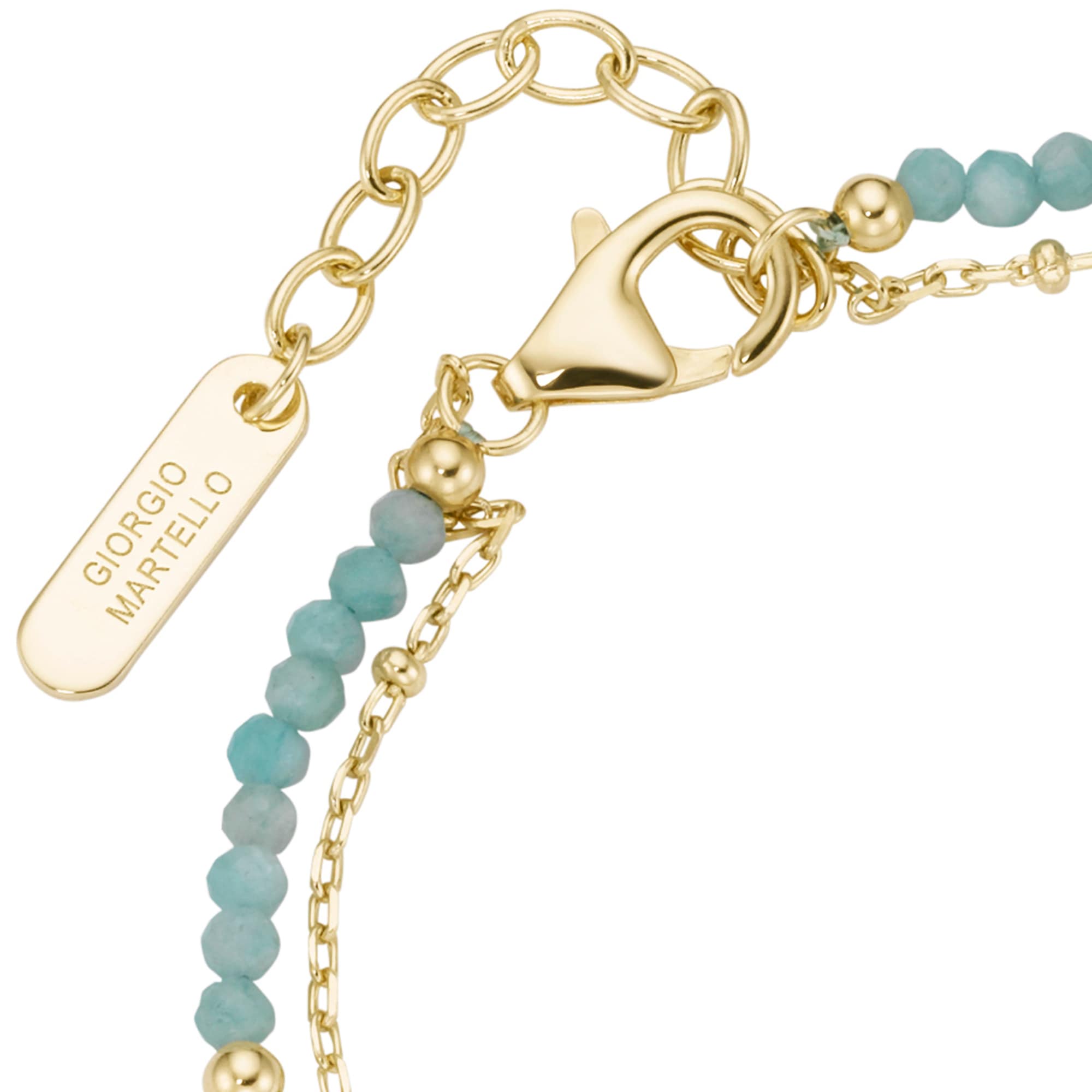 GIORGIO MARTELLO MILANO Armband »Armband mit türkisfarbigen Amazonit-Kugeln, Silber 925«