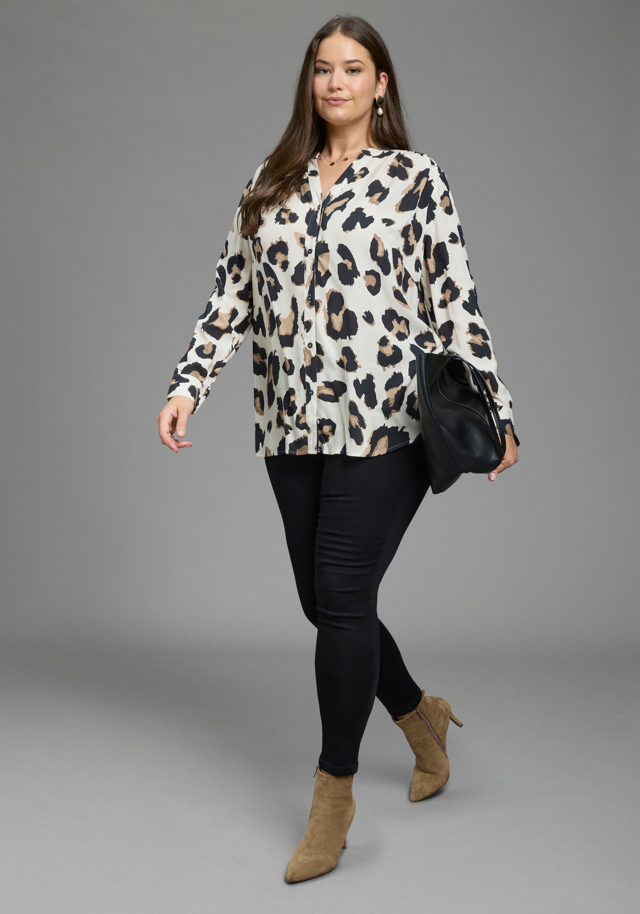 Laura Scott CURVE Longbluse »Große Größen« im Tunika Stil aus weicher Viskose