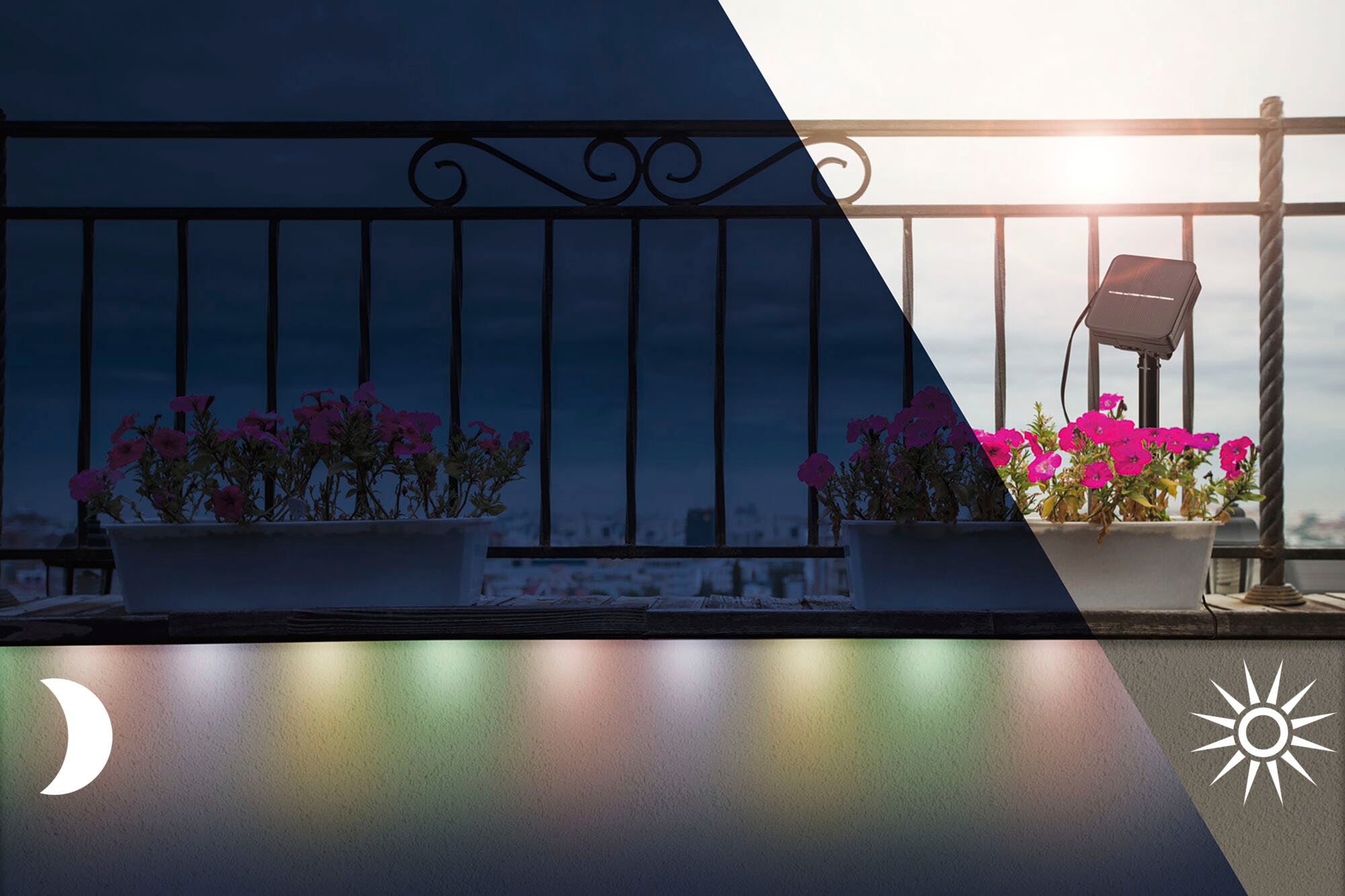 Paulmann LED-Streifen »Solar mit Dämmerungssensor IP44 3m RGB 0,3W Schwarz«, 1 St.-flammig