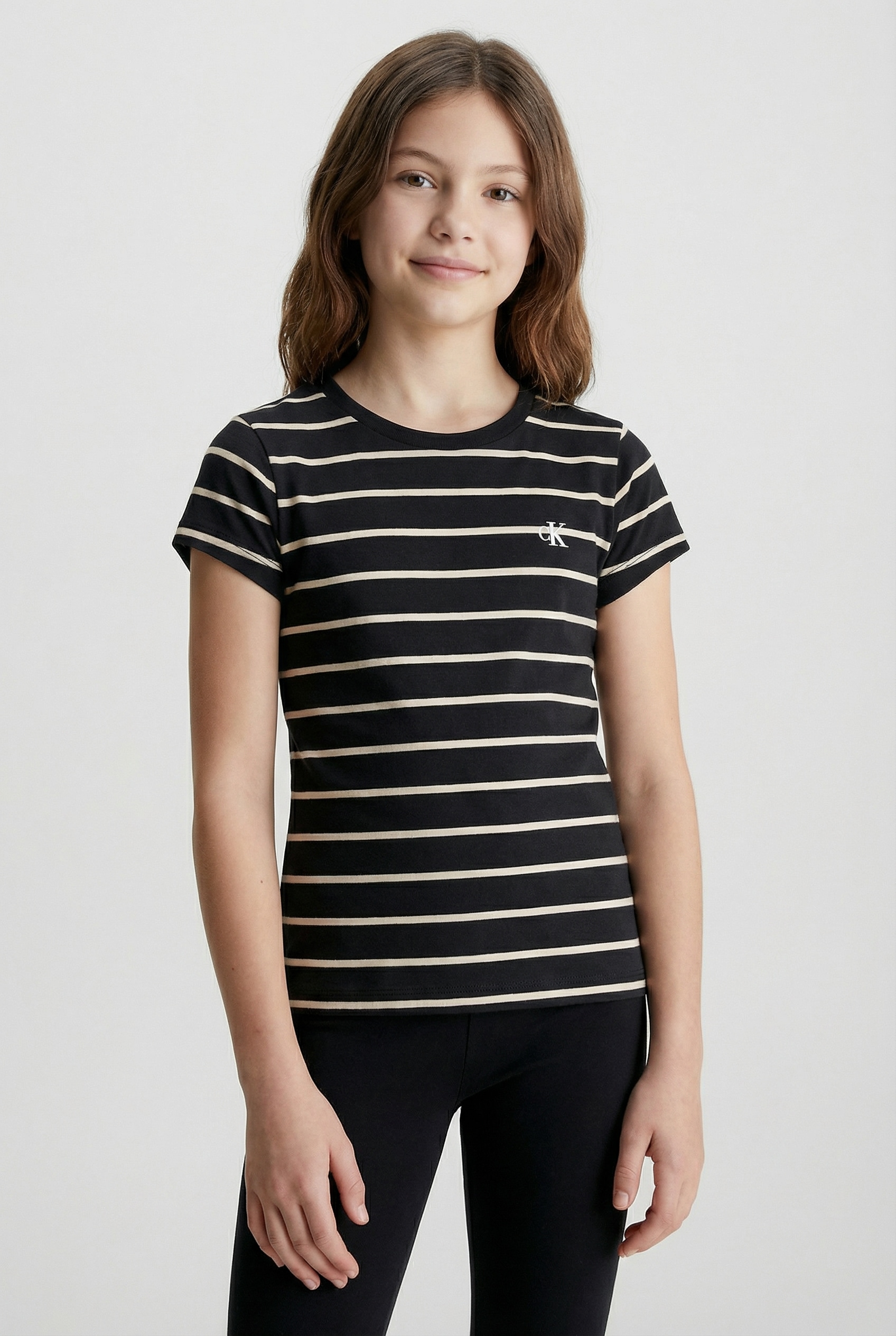 Calvin Klein Jeans T-Shirt »2-PACK STRIPE SLIM SS T-SHIRT« Packung, 2er,  für Kinder bis 16 Jahre, unifarben & geringelt