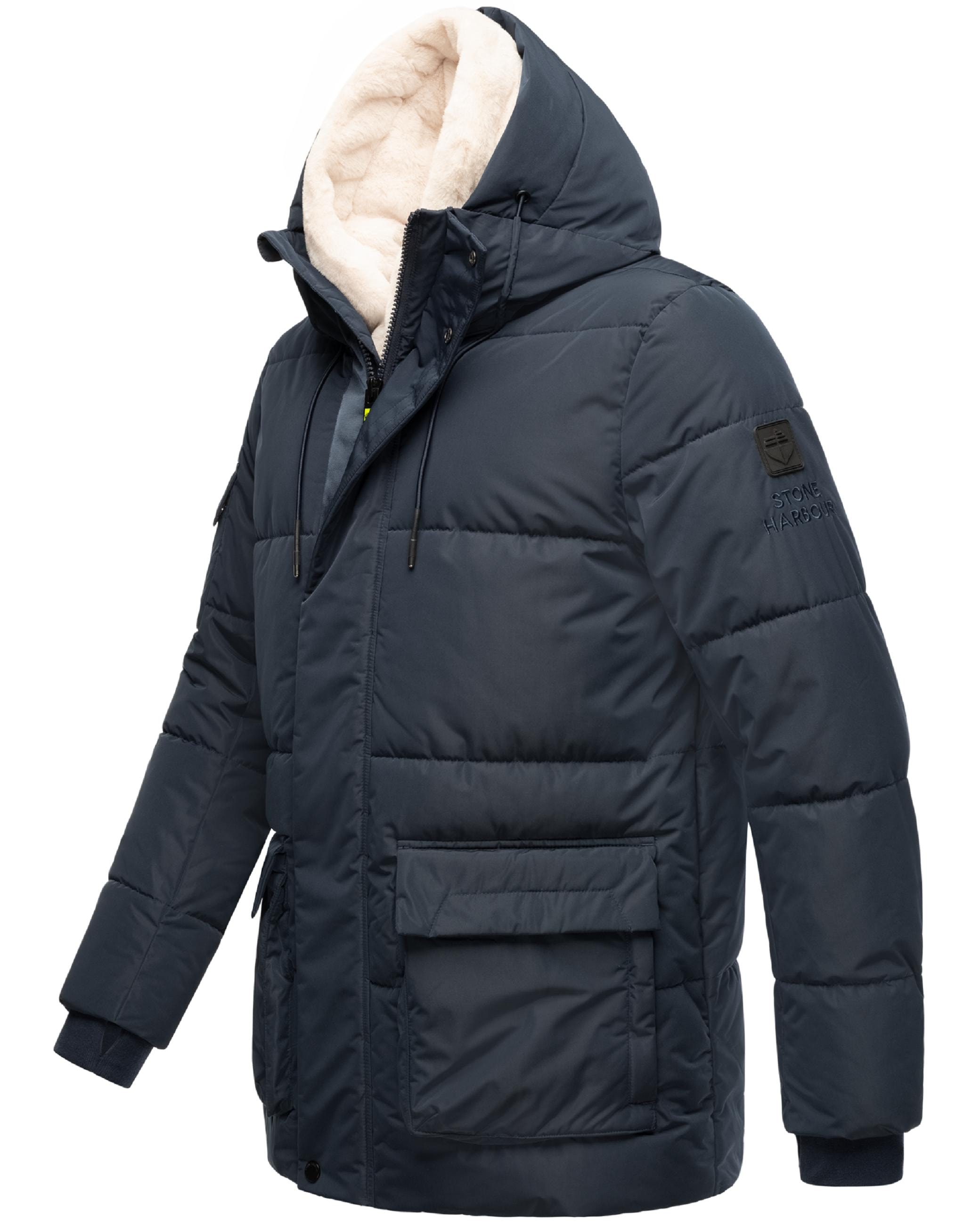 Stone Harbour Winterjacke »Winterjacke Lauroo XX«, mit Kapuze, urbane Herren Steppjacke mit kuscheligem Teddyfleece