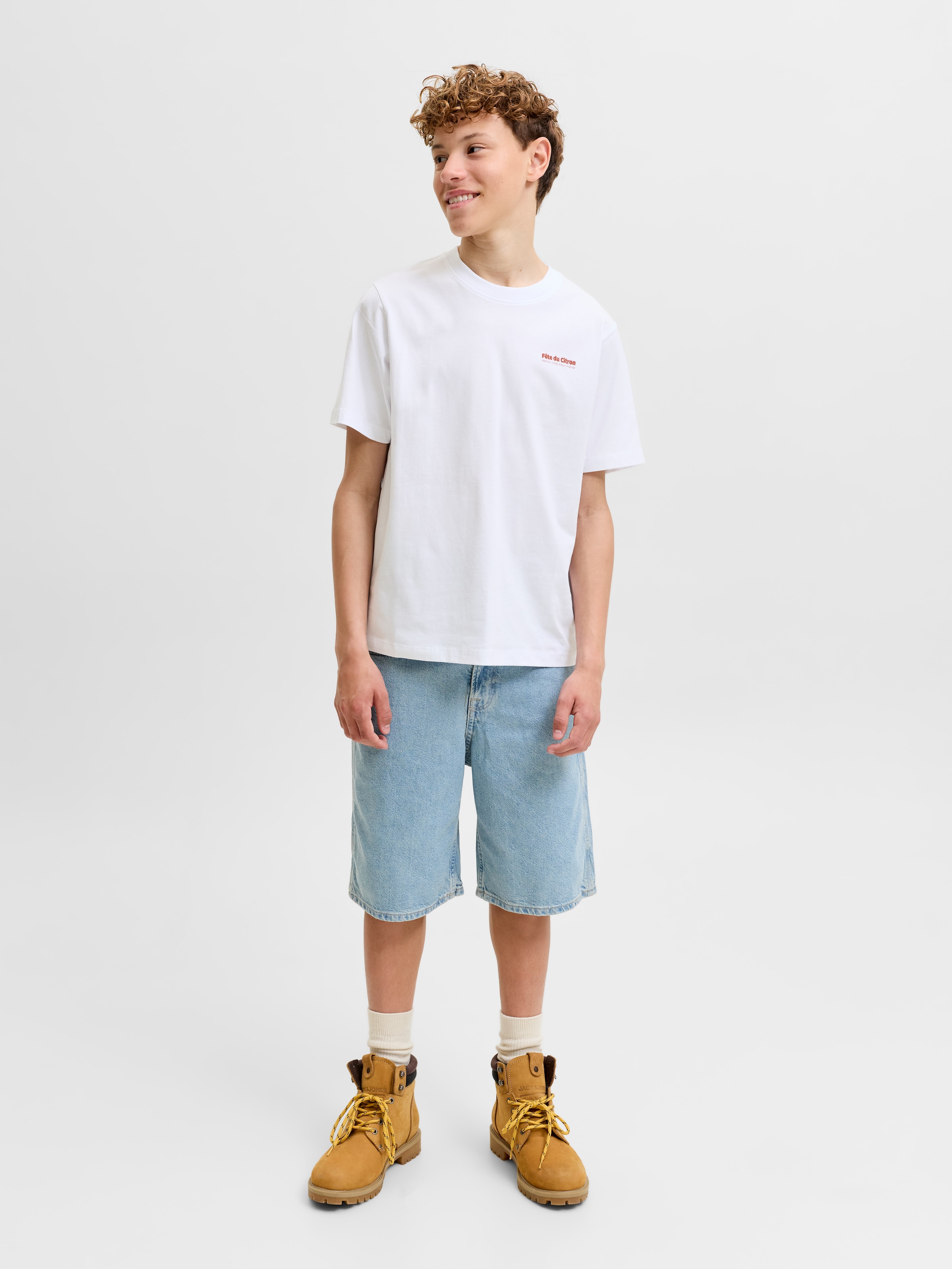 Jack & Jones Junior T-Shirt »JJLEMON TEE SS CREW NECK JNR« mit Logoprint