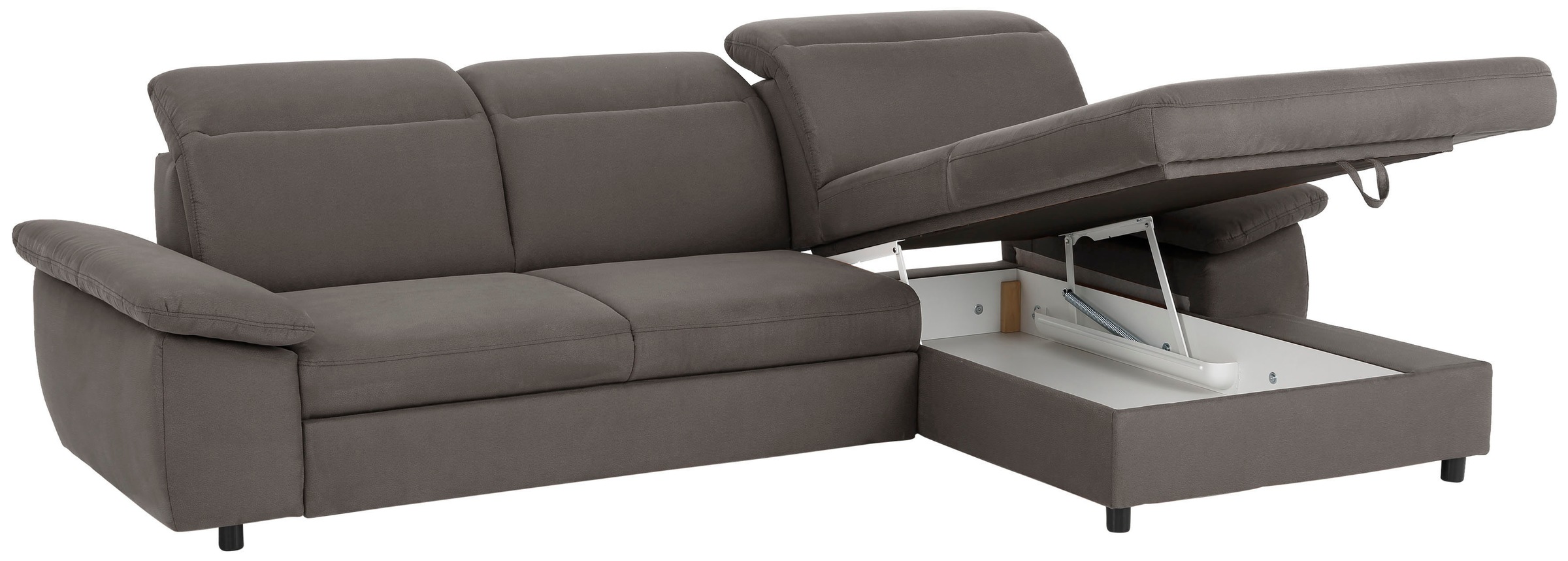 Home affaire Ecksofa »Mauritius L-Form«, mit Kopfteil- und Armlehnverstellung, mit Bettfunktion und Bettkasten