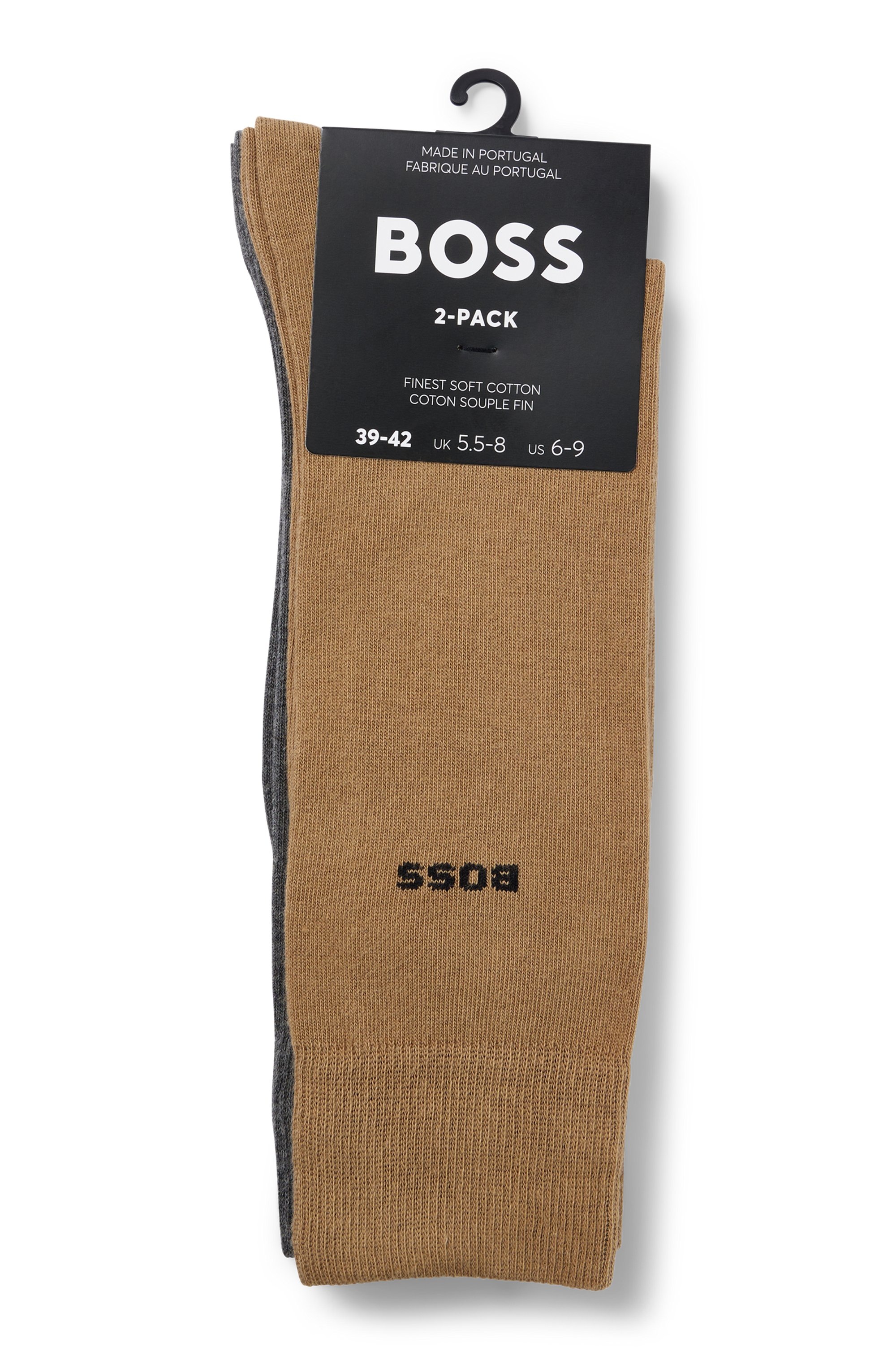 BOSS Businesssocken »2P RS Uni«, (Packung, 2 Paar, 2er Pack), mit eingestricktem BOSS Logo-Schriftzug