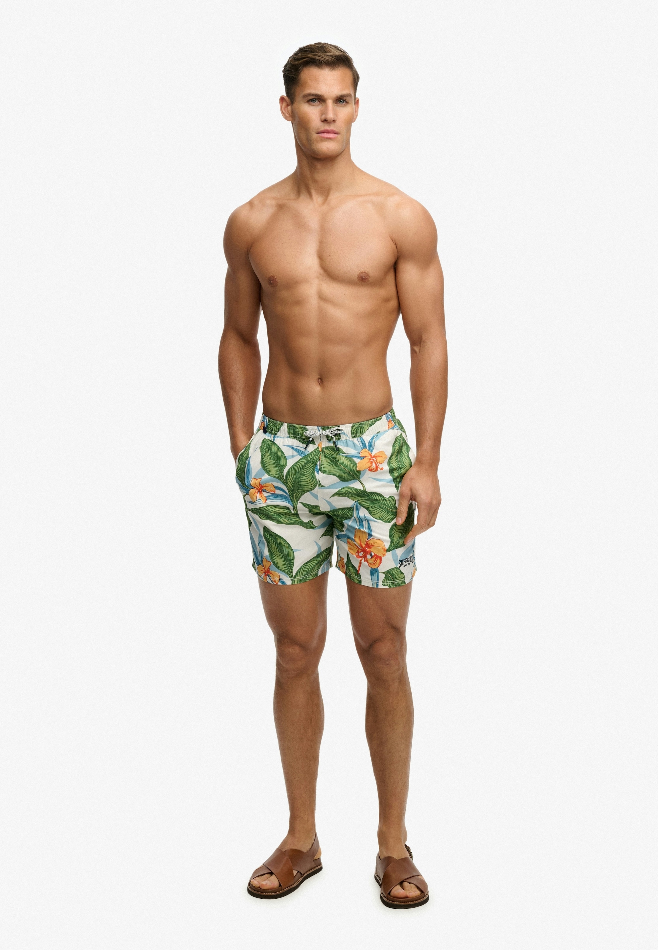Superdry Badeshorts »HAWAIIAN PRINT 16 SWIM SHORT« Kunstfaser, relaxed fit