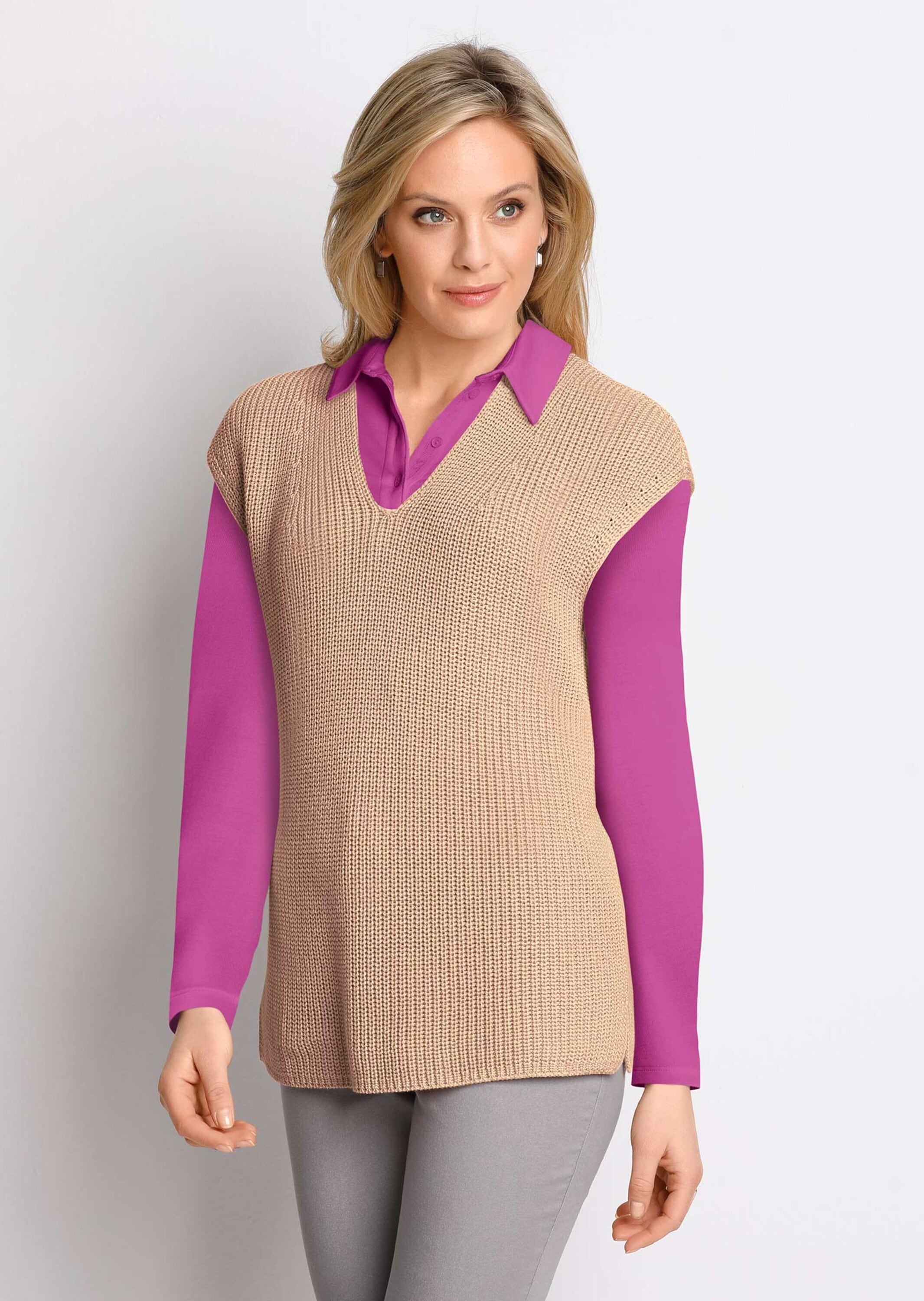 GOLDNER Pullunder »Kurzgröße Modischer Pullunder« hochwertige Strickminderungen