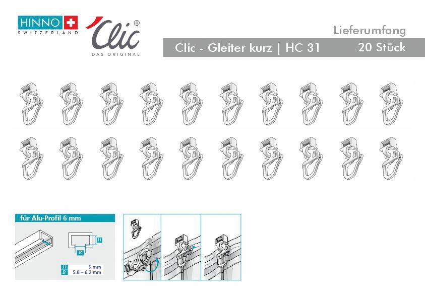 HINNO Klick-Gleiter »hinno-clic HC31« HINNO Clic-Gleiter