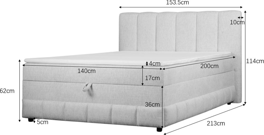 OTTO home Boxbett »Likely inkl. Bettkasten, Liegefläche 180x200 cm, in Boxspring-Optik« inkl. Topper & Aufbauvideo, erhältlich in verschiedenen Farben