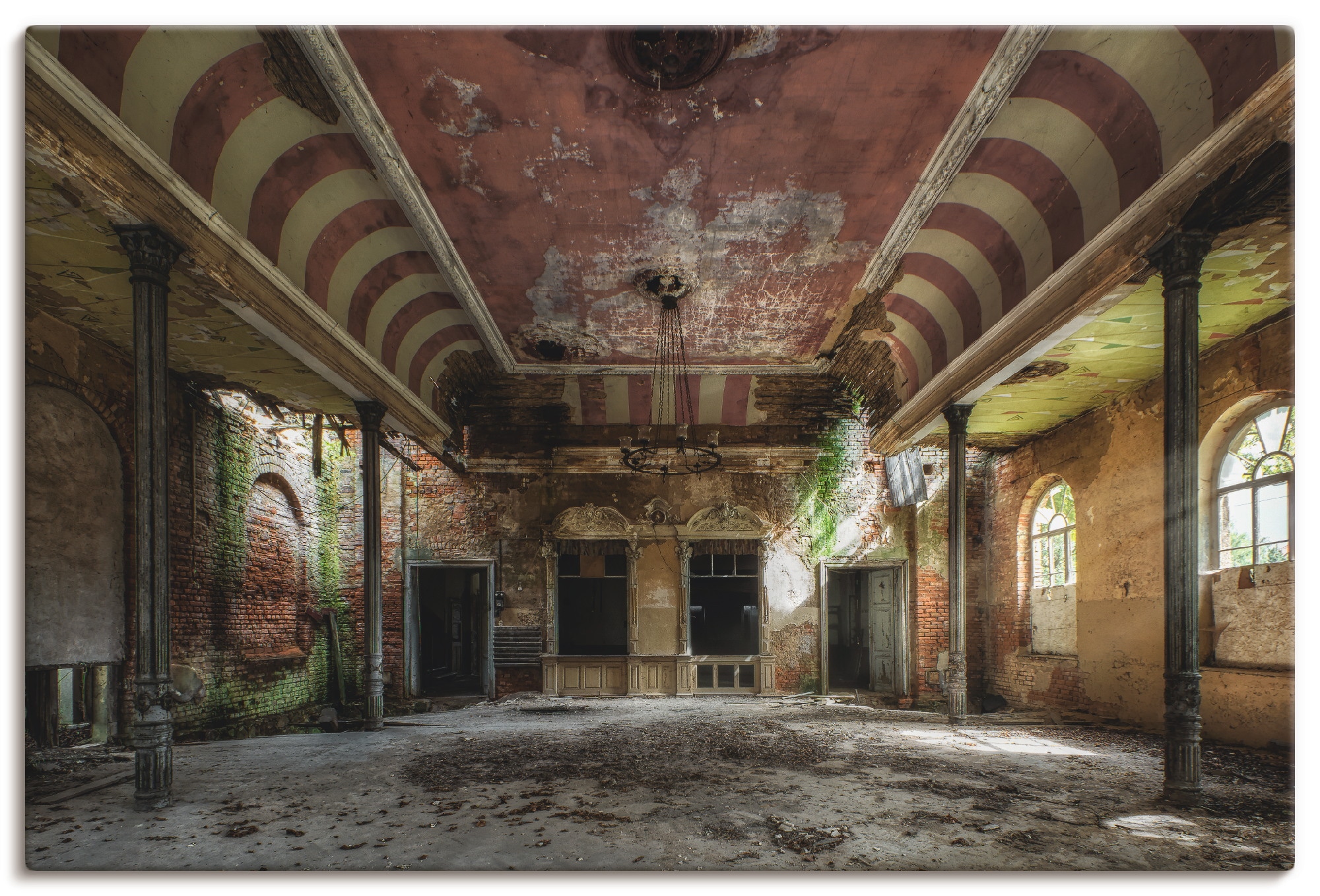 Artland Leinwandbild "Verlassener Ort - Ballsaal" Gebäude 1 Stk. tlg. auf Holzrahmen gespannt