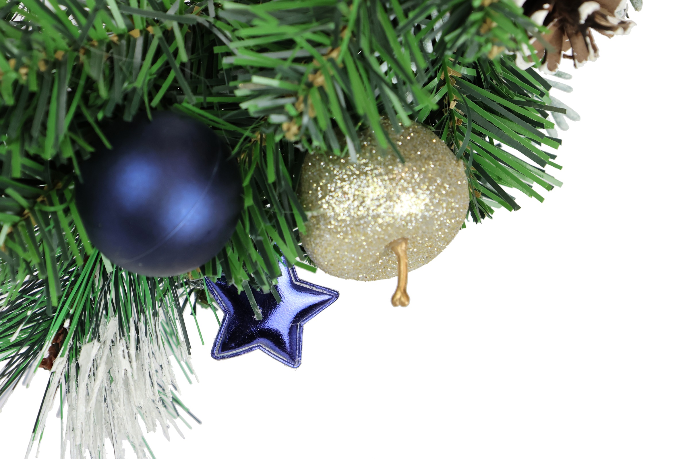 I.GE.A. Kunstkranz »Dekorierter Weihnachtskranz Kugel/Stern/Apfel/Zapfen«, Tannenkranz Weihnachten künstlich dekoriert Adventskranz Kranz