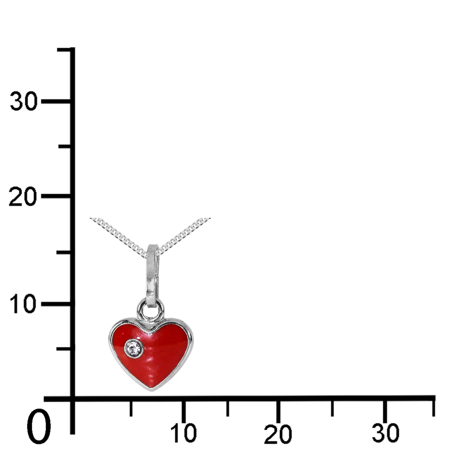 OSTSEE-SCHMUCK Kette mit Anhänger »- kleines Herz - Silber 925/000 - Glas«