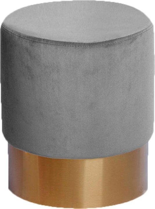 Kayoom Hocker »Nano 110, Hocker in stilvollem Design, runde Form, mit Fuß aus Metall« 1 Stk. tlg. Golz Akzente, mit pflegeleichtem Stoffbezug, runde Form