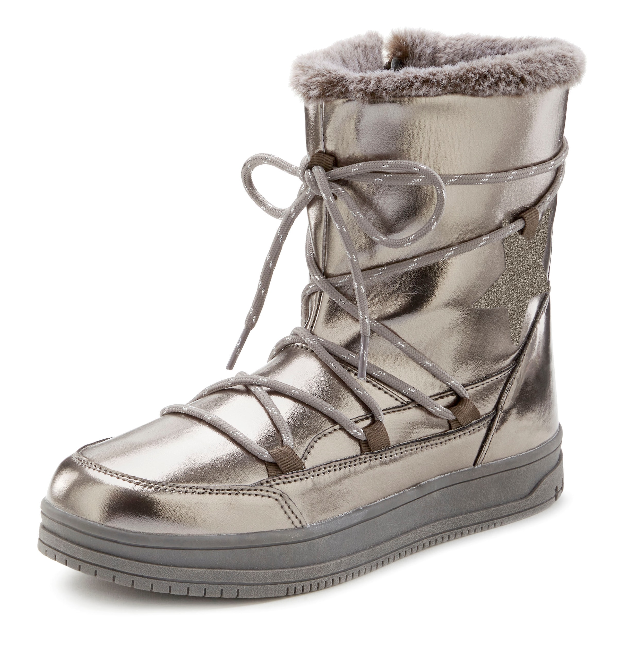 LASCANA Winterboots, mit Warmfutter & Glitzerdetail, Snow Boots, Winterstiefel, Stiefelette