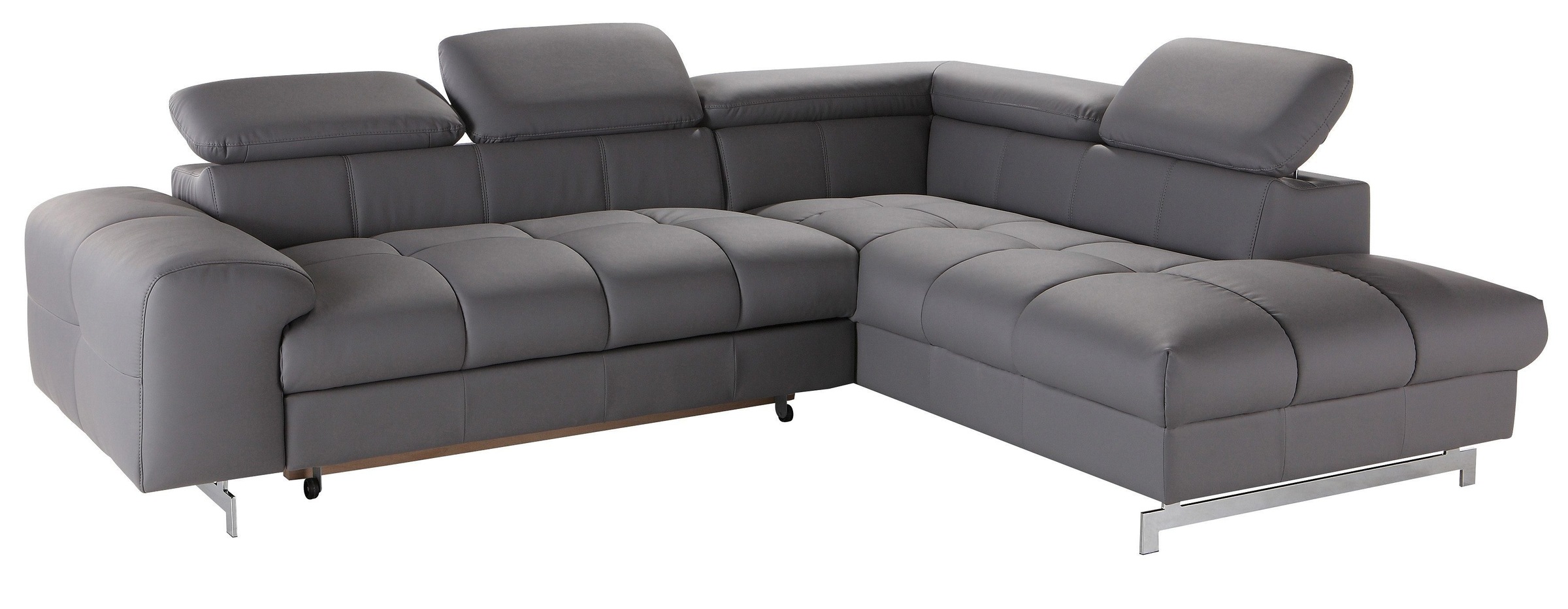 COTTA Polstergarnitur »Chef L-Form« Set,  Set bestehend aus: Ecksofa mit Kopfteilverstellung & Hocker