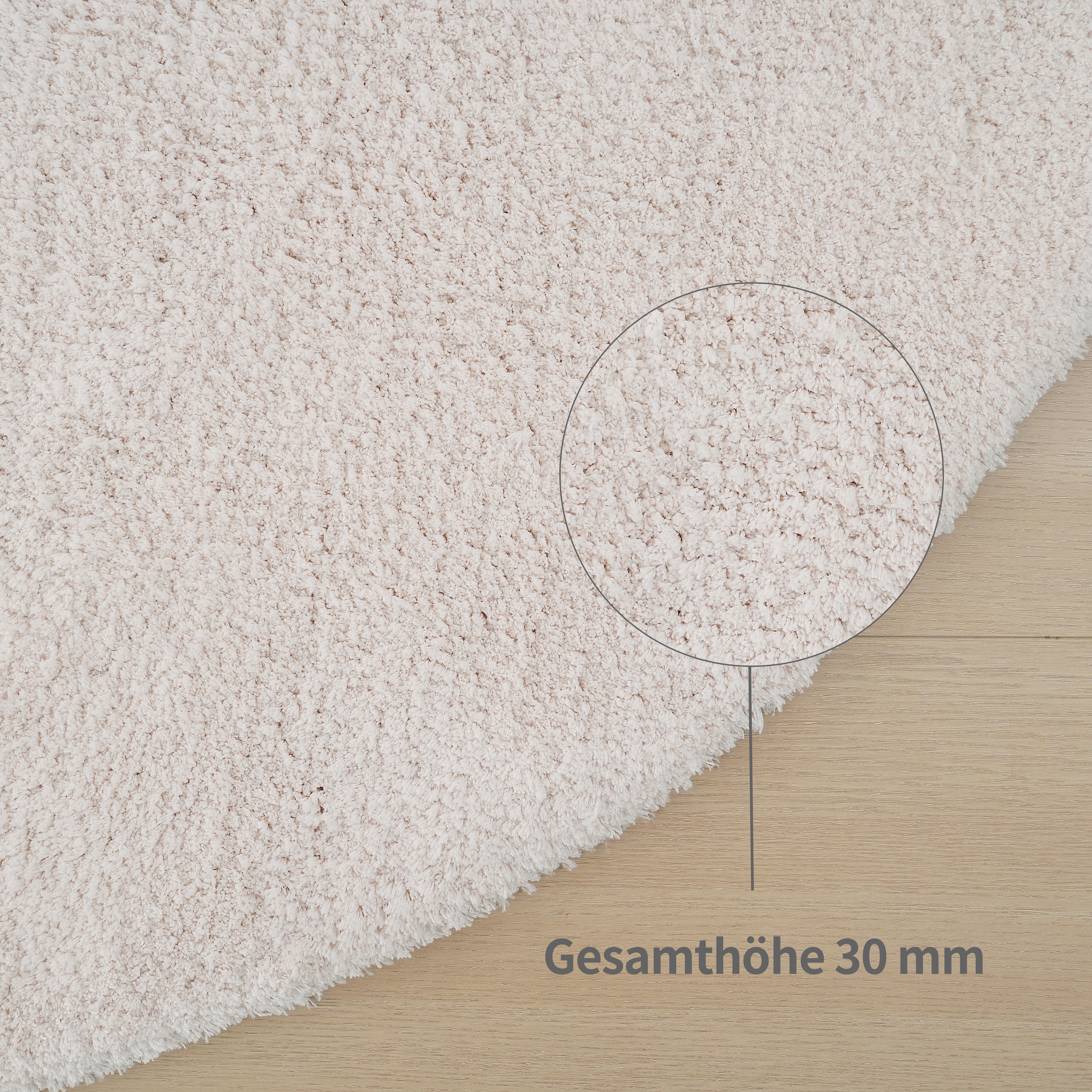 my home Hochflor-Teppich »Microfaser Teppich Magong, besonders weich, sehr feiner Flor«, rund, 25 mm Höhe, unifarben, weiche Teppiche, Wohnzimmer, Schlafzimmer, Kinderzimmer