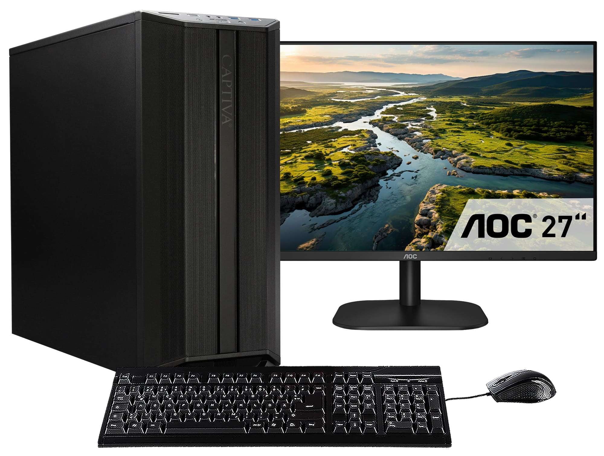 CAPTIVA Business-PC-Komplettsystem »Workstation I75-778 TFT Bundle« 27 ″ Intel® Core i7 UHD Graphics 64 GB RAM 1.000 GB SSD