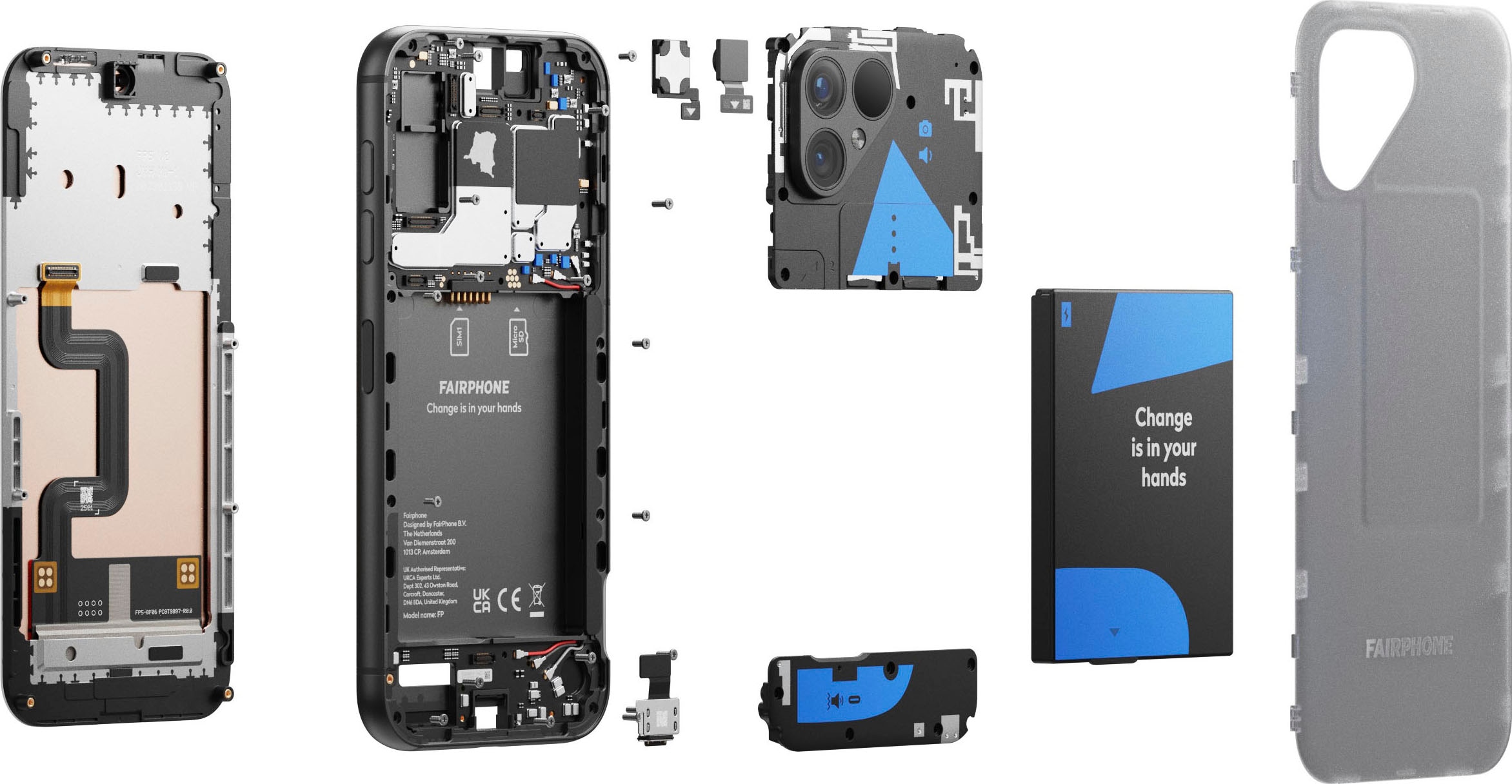 Fairphone Smartphone »FAIRPHONE Kamera Garantie 3 | sky Zoll, UNIVERSAL blue, 256 GB Speicherplatz, 5«, cm/6,46 MP ➥ 50 Jahre XXL 16,40