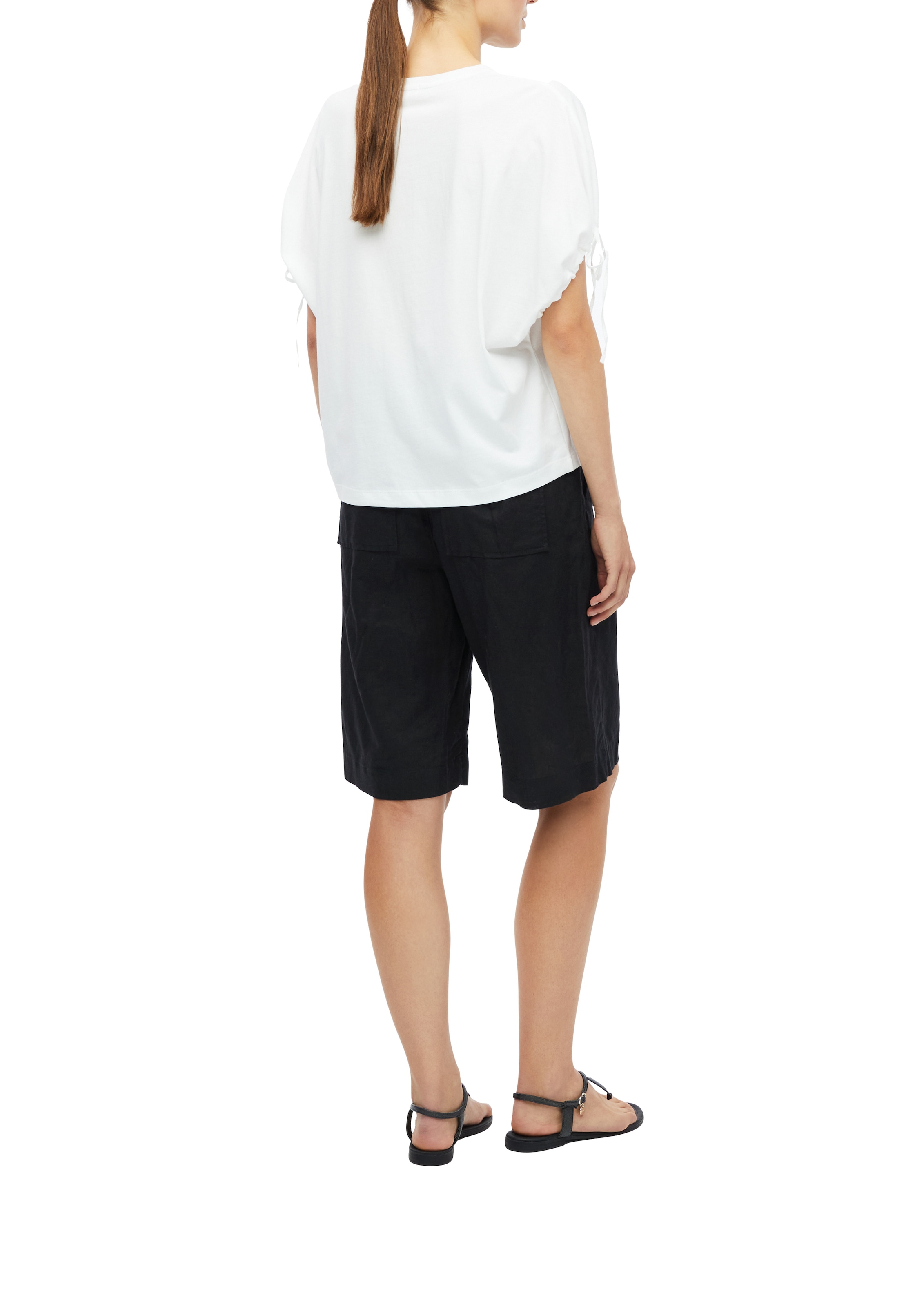 s.Oliver Kurzarmshirt Sommershirt mit Knoten-Details auf den Ärmeln