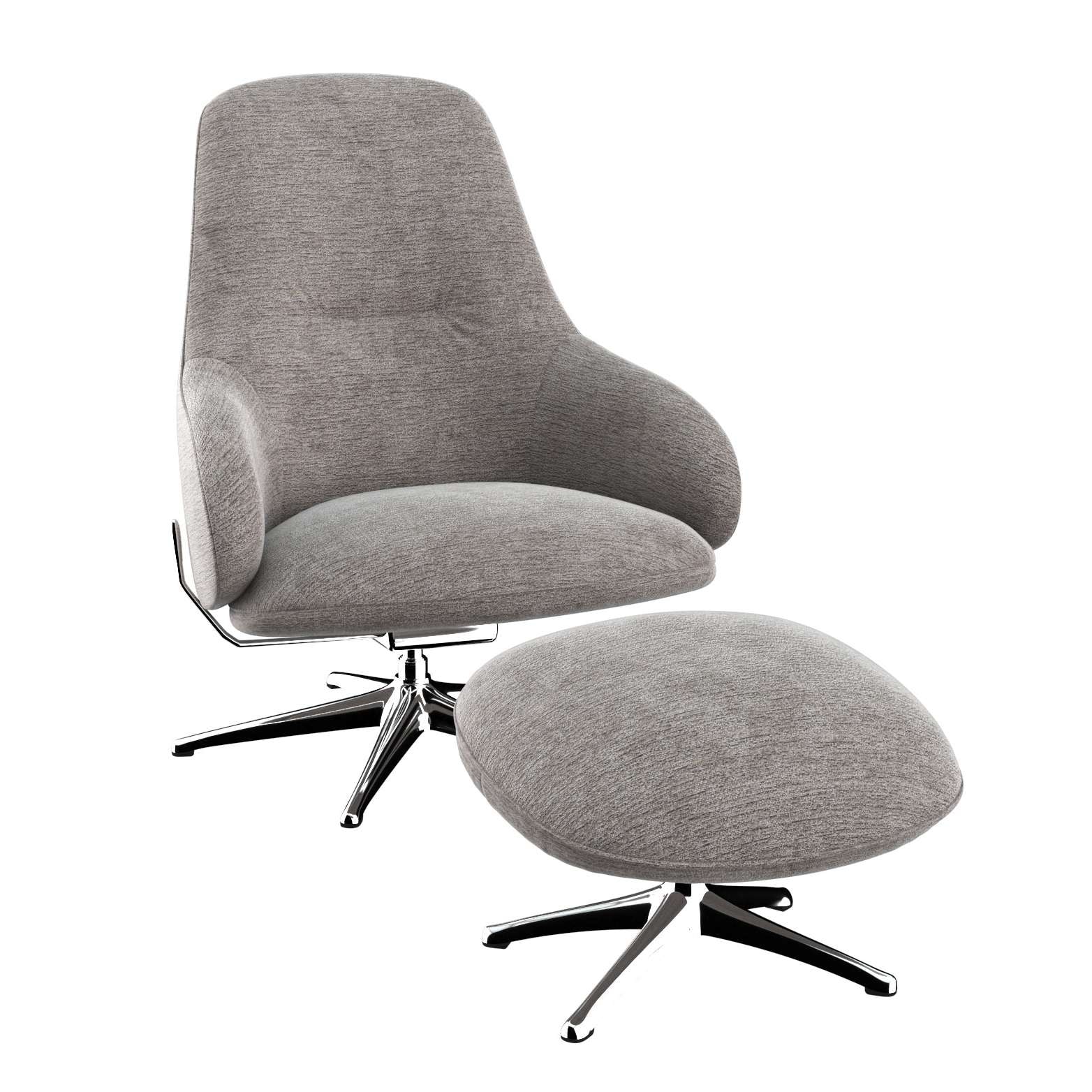 FLEXLUX Drehsessel »Falcone, TV-Loungesessel, Fernsehsessel, Polstersessel,«, Liegefunktion, drehbar, Fuß Alu