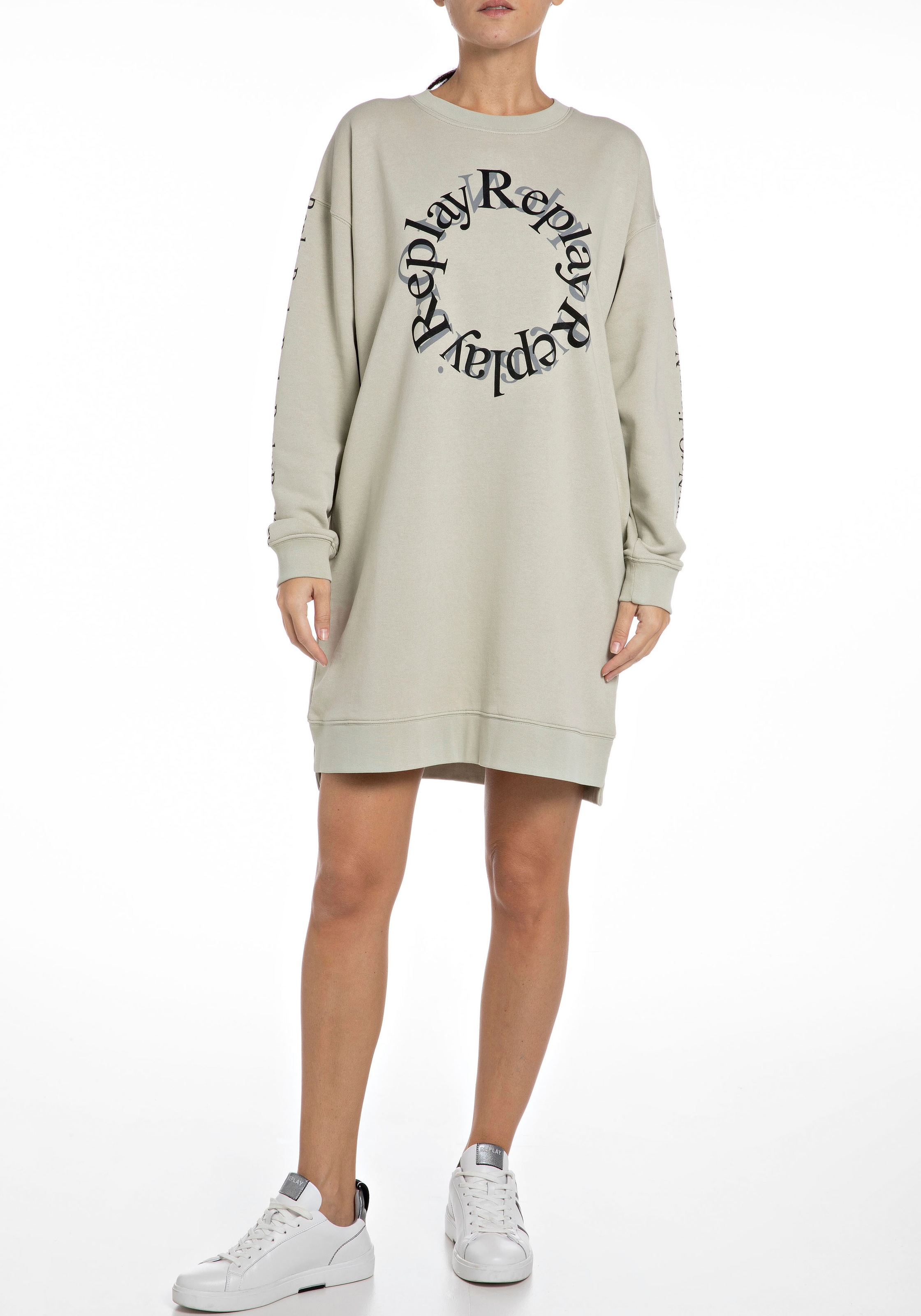 Replay Sweatkleid mit Replay-Frontprint vorn und an den Ärmeln