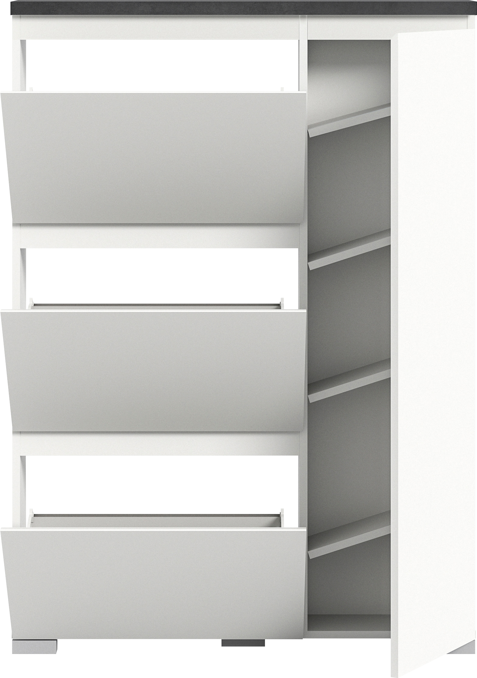 INOSIGN Schuhschrank »Skoskap, Tiefe 18cm, 3 Klappen, 1 Tür, Platz für ca. 12 Schuhpaare«, Schuhkipper, Schuhkommode, Schuhregal, Kommode, Anrichte