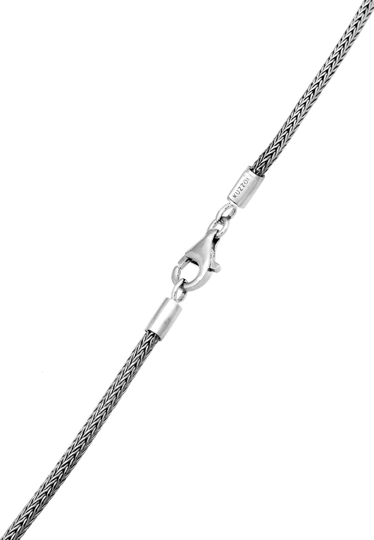 Kuzzoi Kette mit Anhänger »Halskette Herren Zopfkette Kreuz Gehämmert 925 Silber«