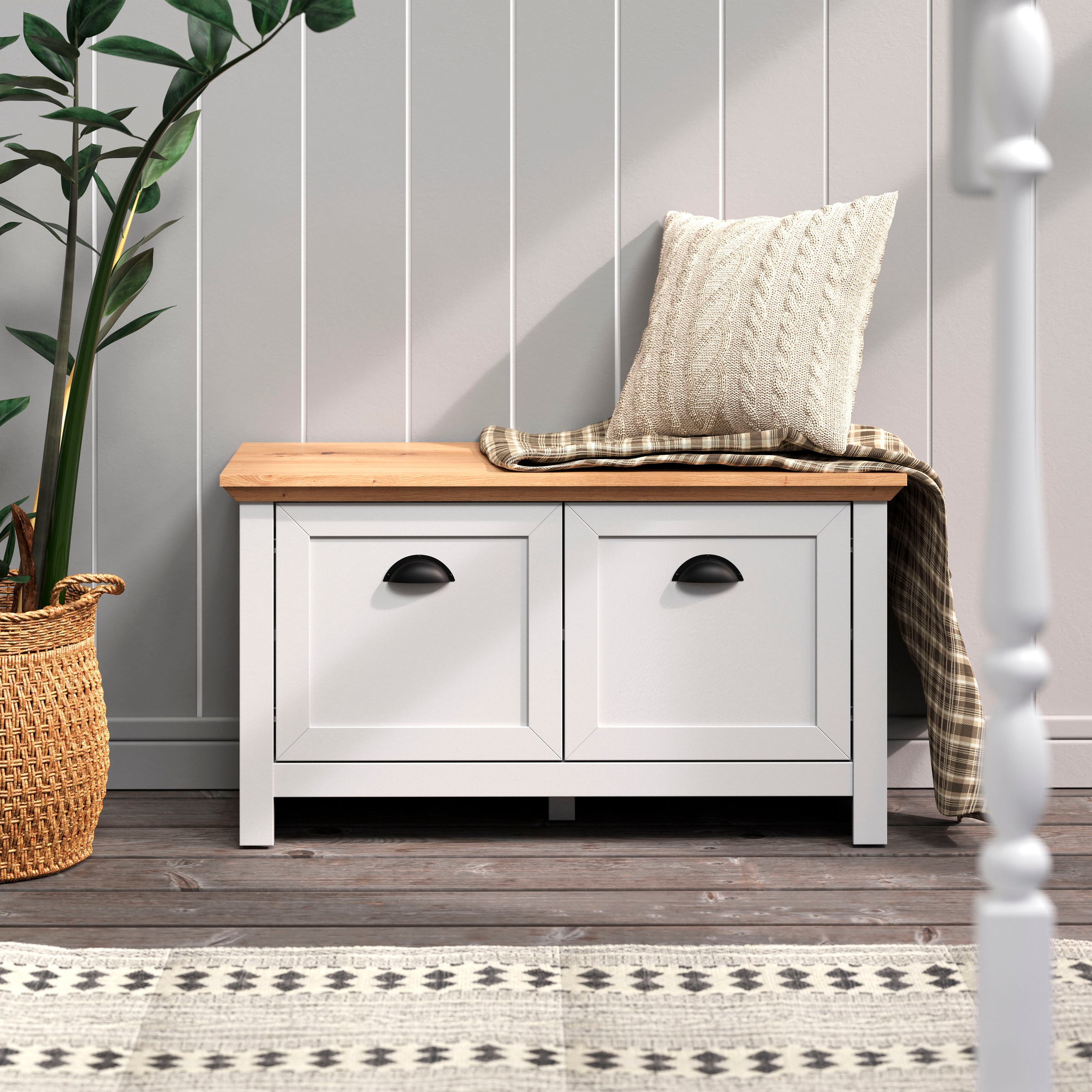 Home affaire Garderobe »Herzwill«, (1 St.), Sitzbank / Schuhschrank mit den Maßen B/H/T ca.: 91/49/41 cm