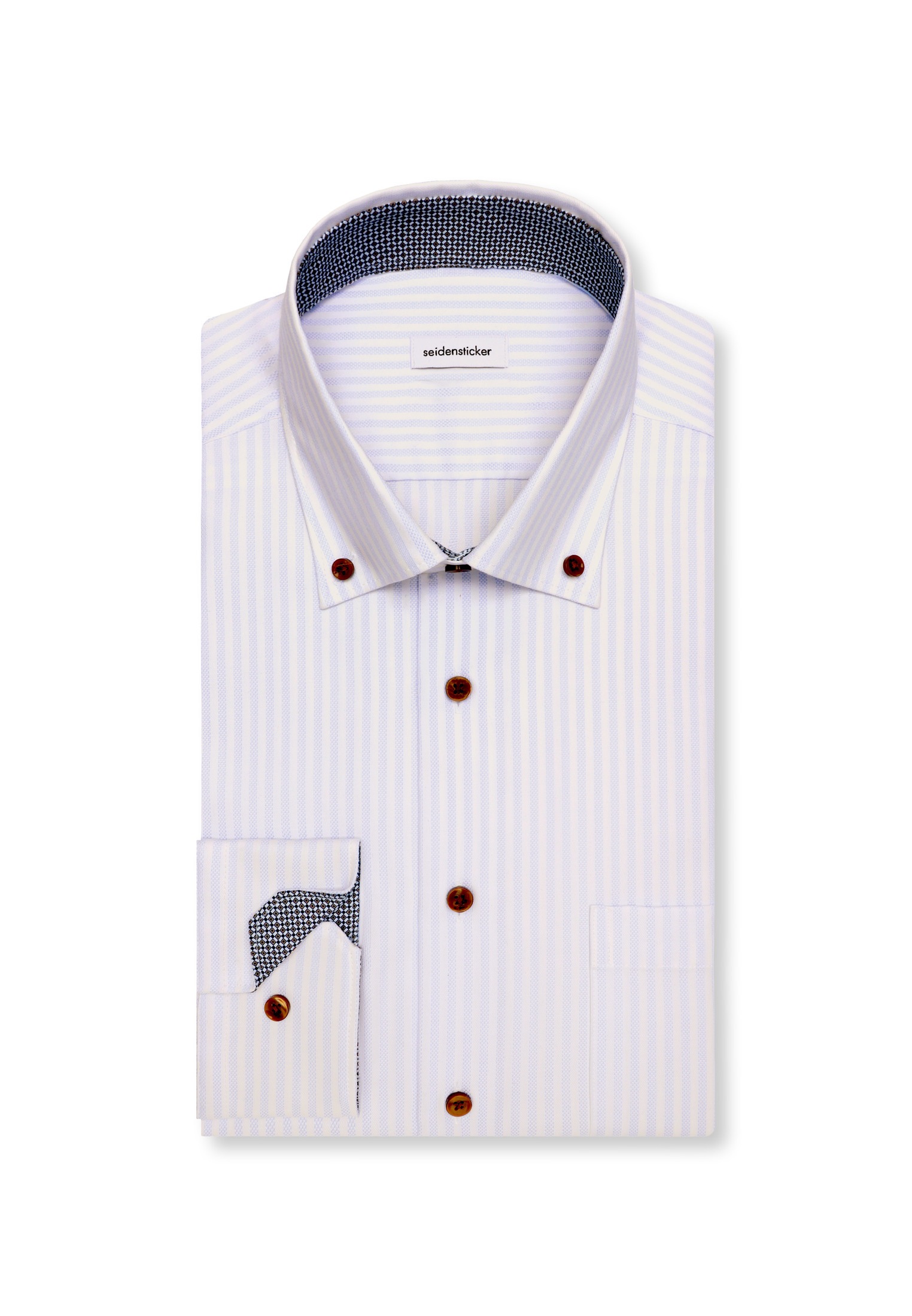 seidensticker Businesshemd »Schwarze Rose« Regular 1/1 Button-Down-Kragen Gestreift