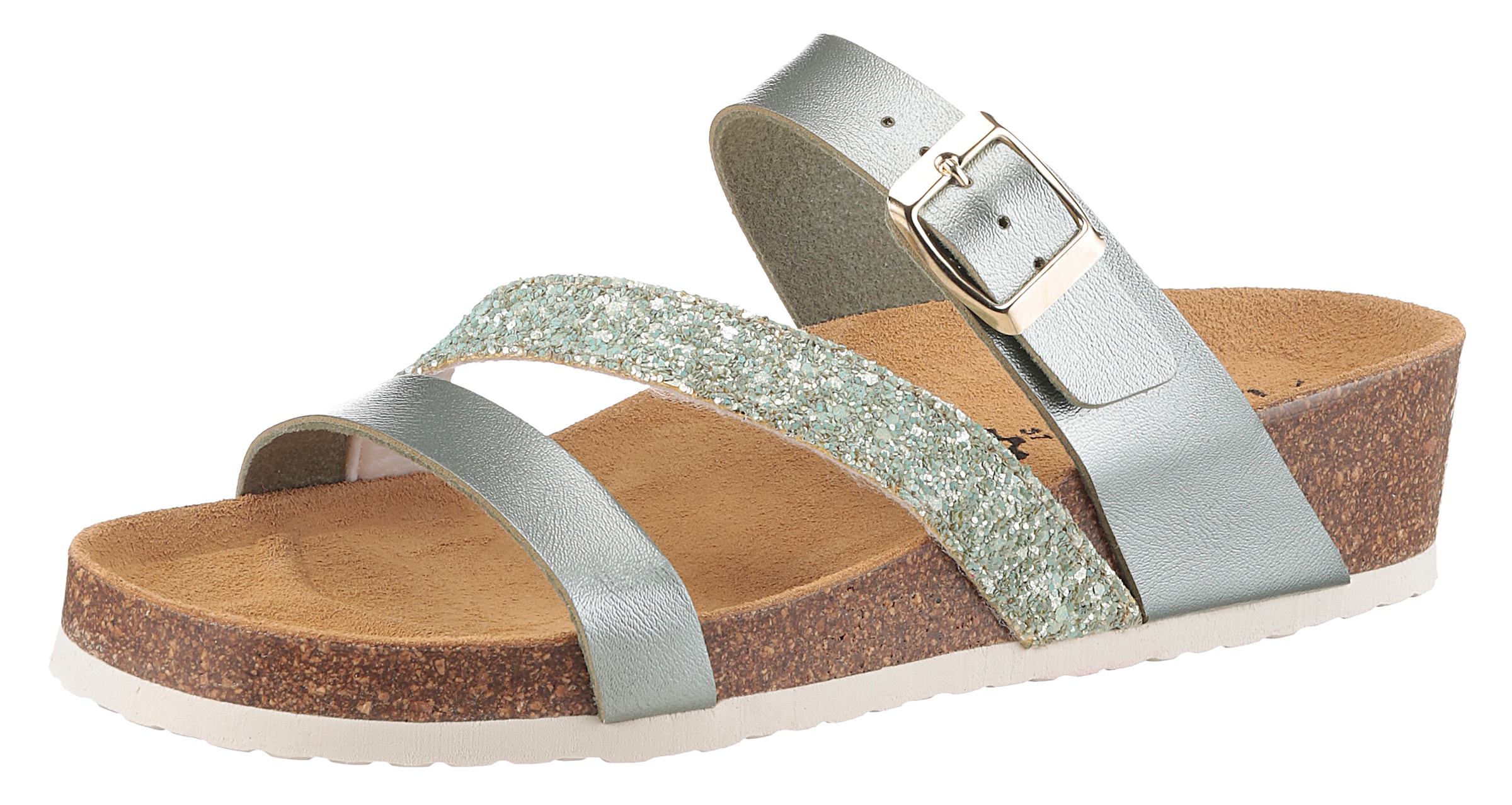 Aniston SHOES Keilpantolette, Sommerschuh, Strandschuh, Hausschuh, Glitter - NEUE KOLLEKTION