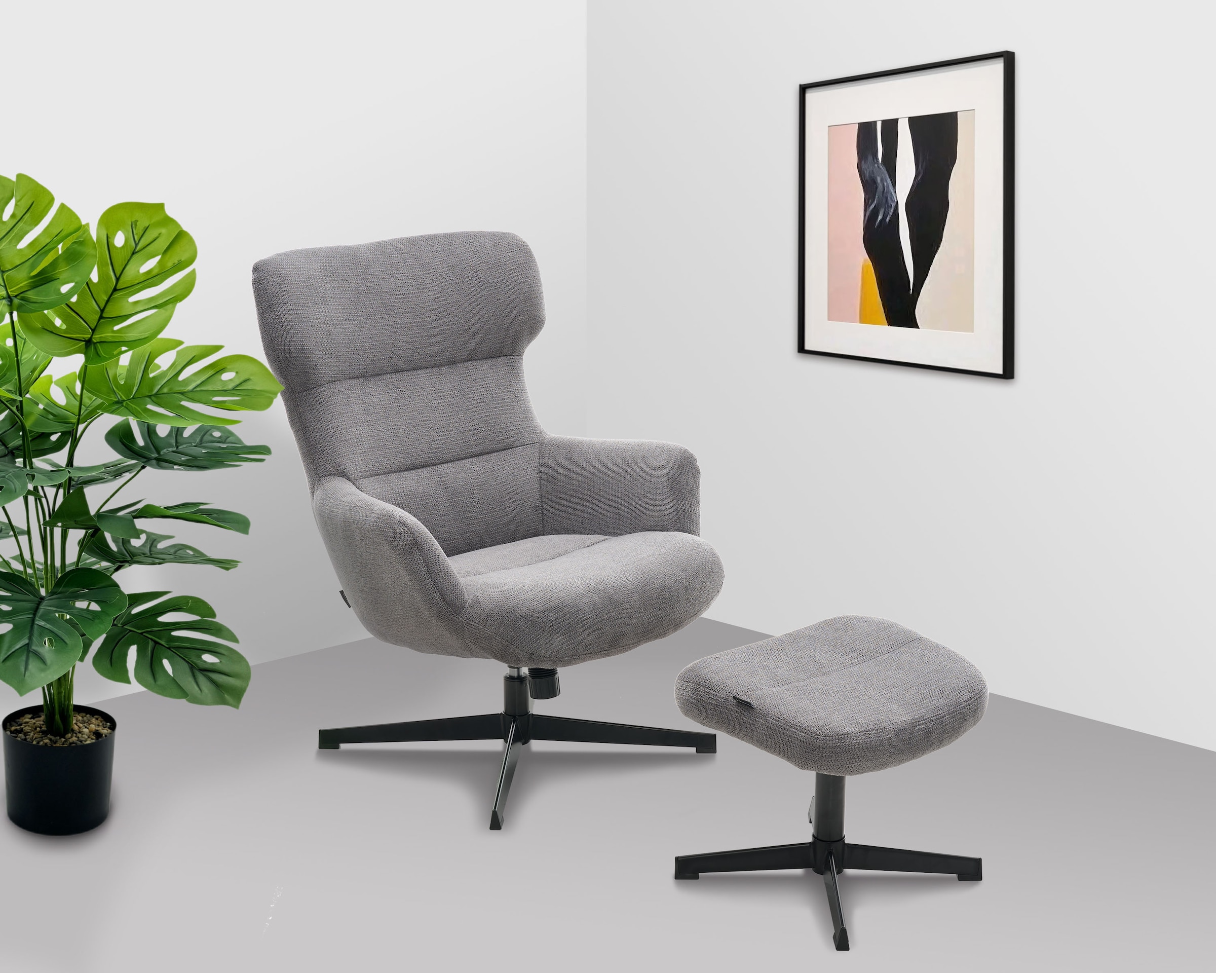 Home affaire Sessel »Clara Relaxsessel, TV-Sessel mit Hocker«, 360° Grad drehbar