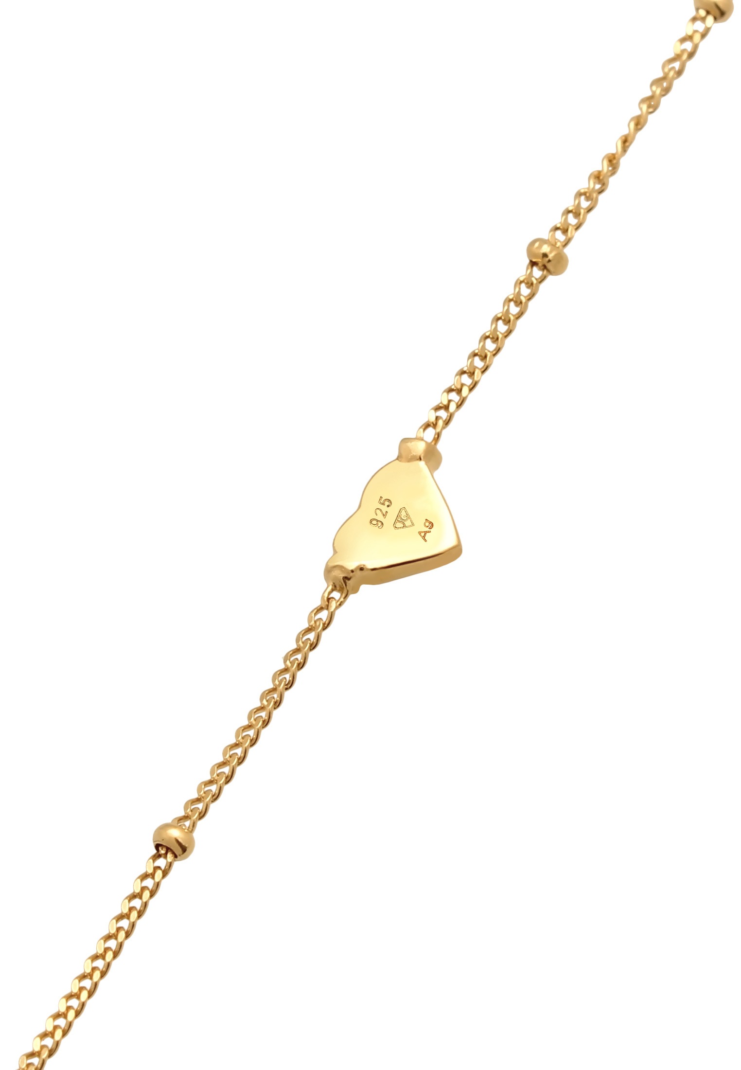 Elli Fußkette »Fußschmuck Kugelkette Herz Emaille 925 Silber«