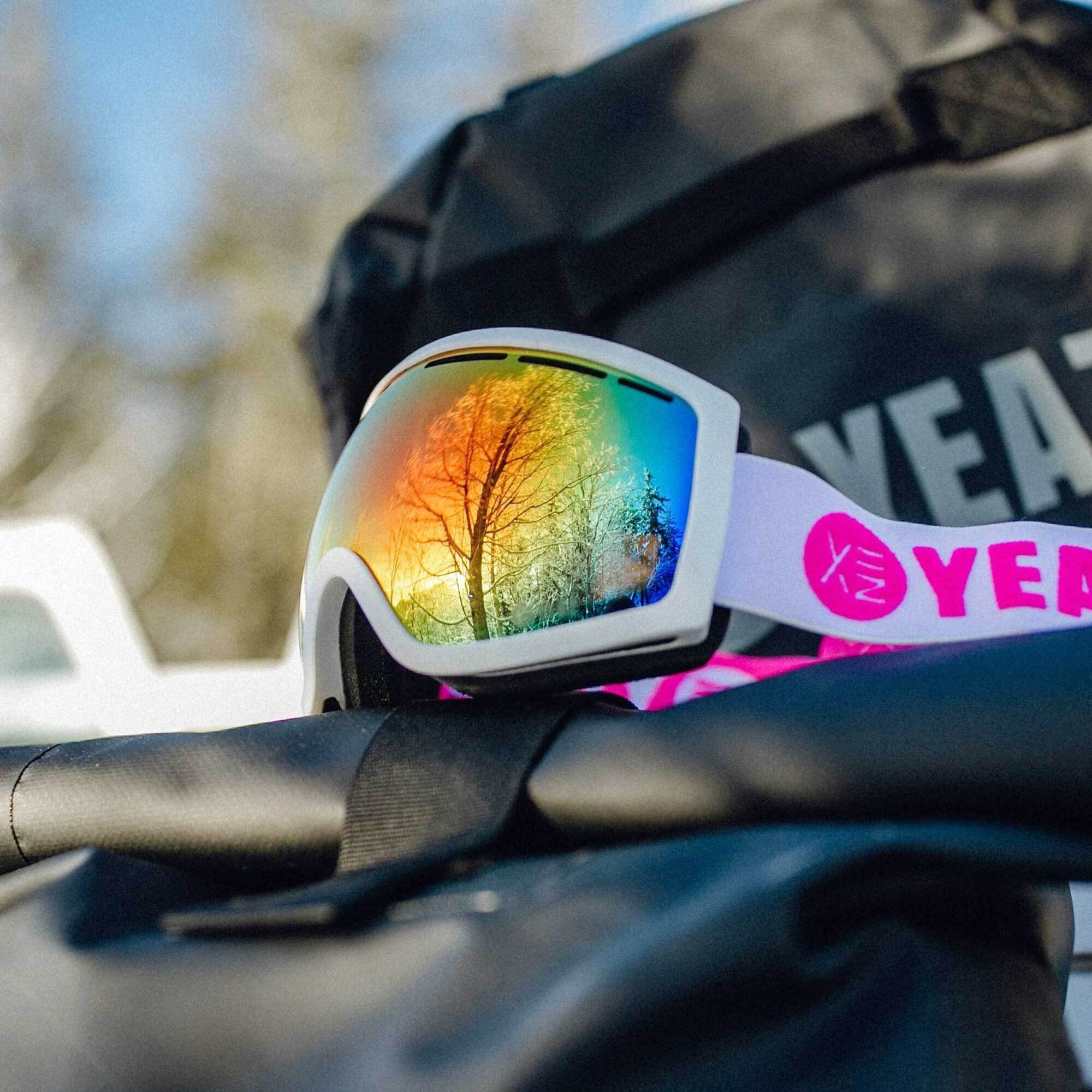 YEAZ Snowboardbrille »Ski- Snowboardbrille rot/weiß PEAK«